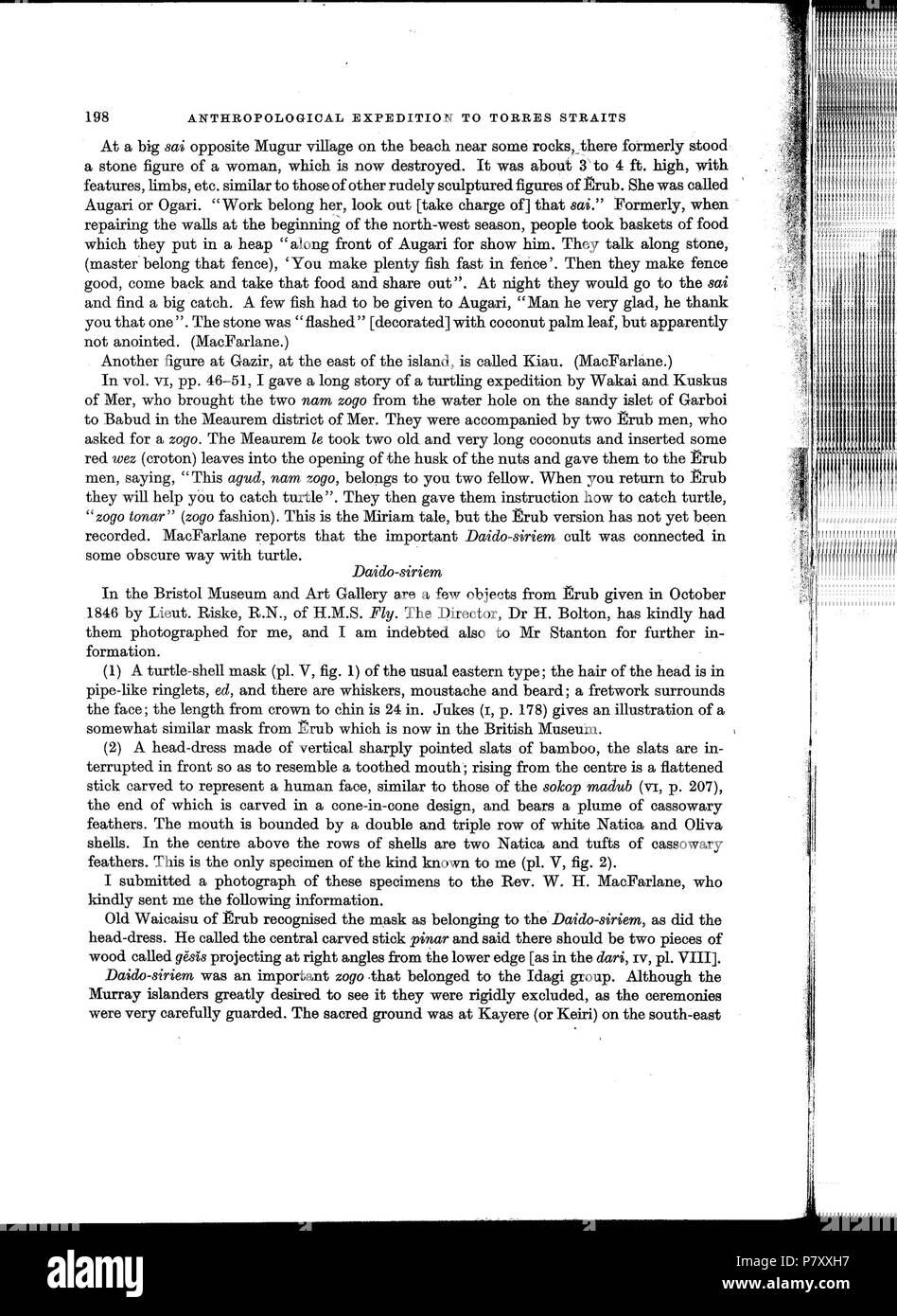 180 Haddon-Reports del Cambridge spedizione antropologica di Torres Straits-Vol 1 Etnografia generale-p218 Foto Stock