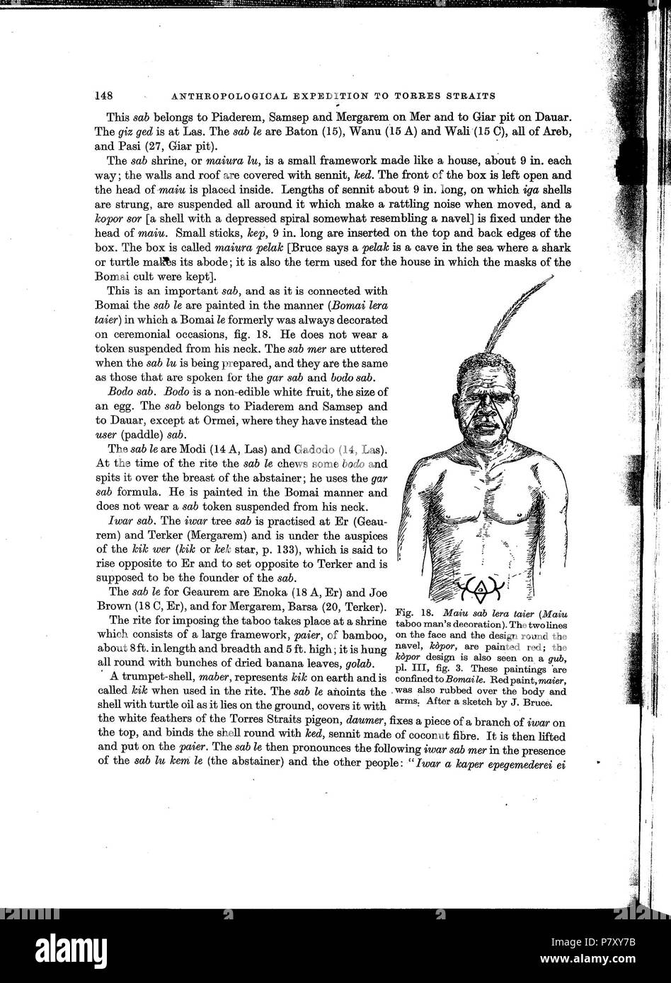 Inglese: Alfred C. Haddon: Relazioni della Cambridge spedizione antropologica di Torres Straits-Vol 1, etnografia generale Extrakt von File:Haddon-Reports del Cambridge spedizione antropologica di Torres Straits-Vol 1 Etnografia generale-ttu stc001 000031.pdf . 1935 182 Haddon-Reports del Cambridge spedizione antropologica di Torres Straits-Vol 1 Etnografia generale-ttu stc001 000031 Seite 168 Bild 0001 Foto Stock