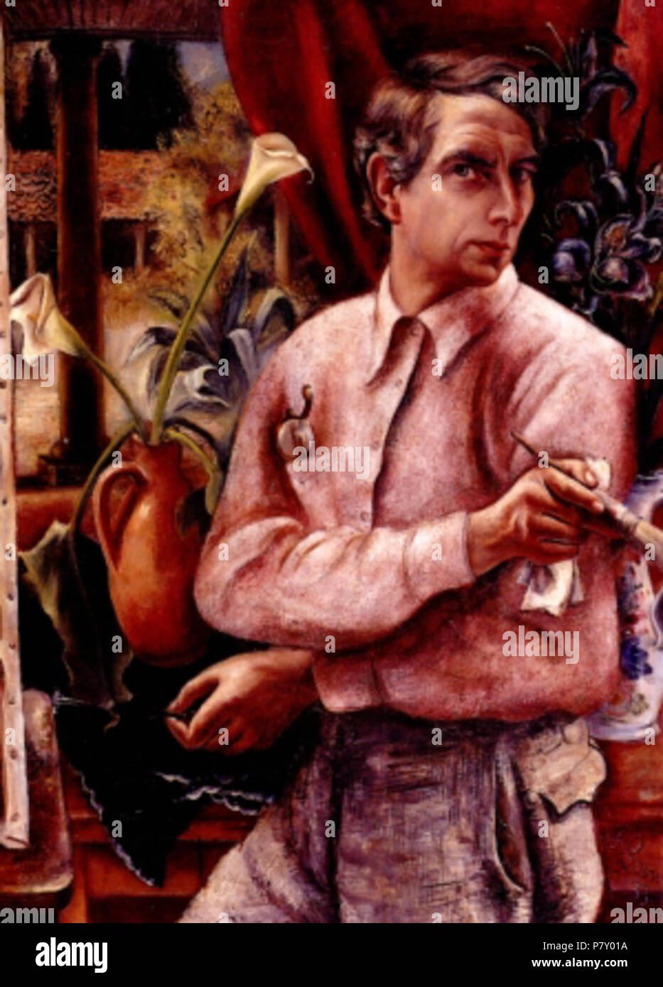 185 Hans Emil Oberländer - Selbstporträt Foto Stock