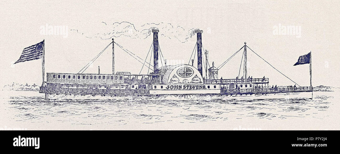 Inglese: John Stevens, del fiume Delaware, steamboat, scafo in ferro, costruito 1844. 1895 o prima di 222 John Stevens (steamboat 1844) 01 Foto Stock