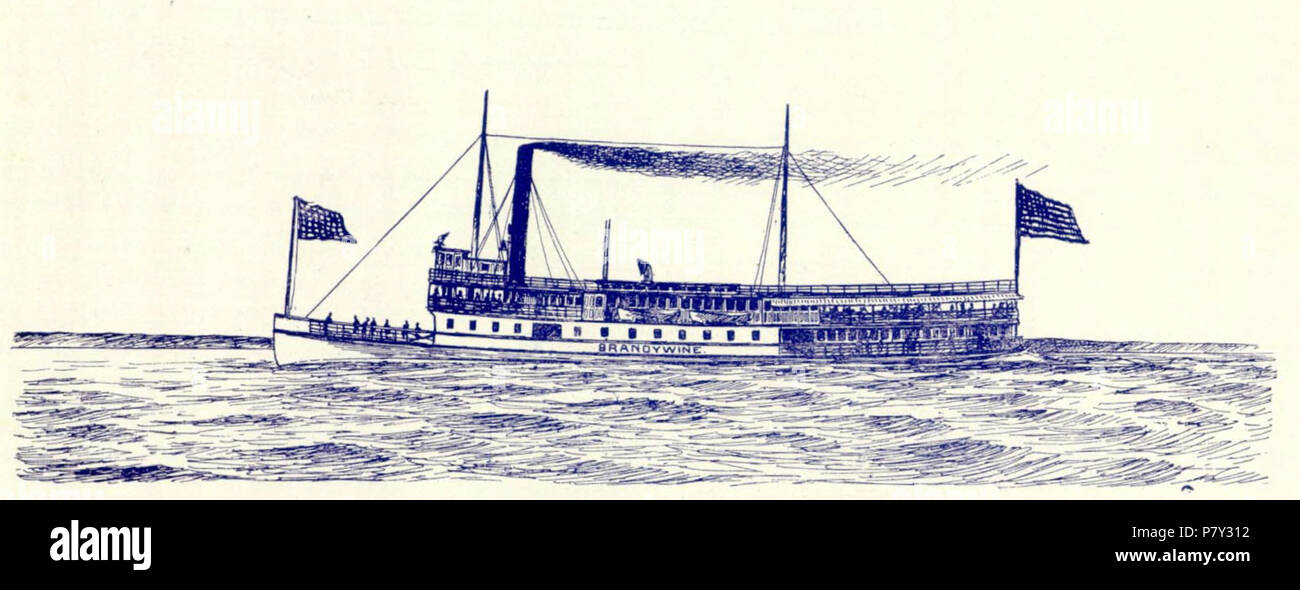 Inglese: Brandywine, del fiume Delaware, battello a vapore costruito 1885. 1895 o prima del 54 Brandywine (steamboat 1885) 01 Foto Stock