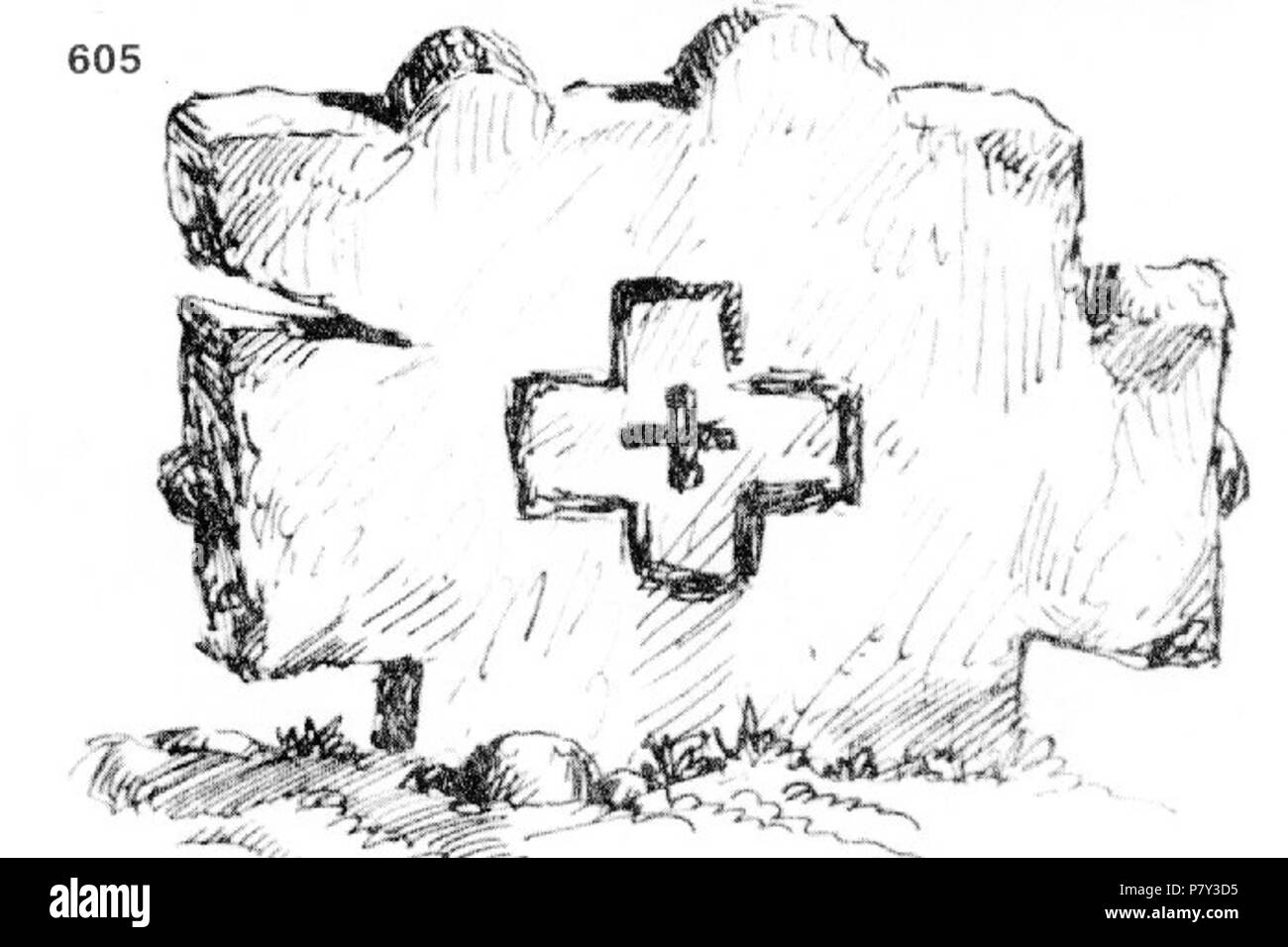 : 605. - , . , , XVIII . ( ). ; - , . . : 61x65x7 . 23.VII .1921 . (.. 11, . 25.) . 23 Luglio 1921 208 Ivan Enchev-Vidyu folk bulgaro attraversa 605 Foto Stock