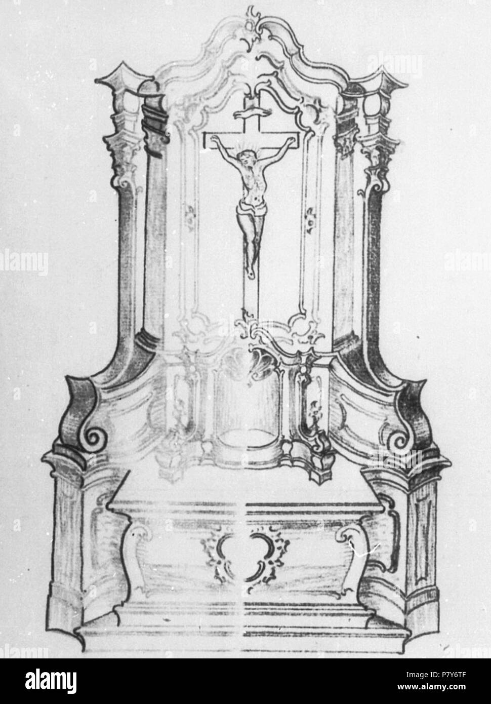 188 Heiligkreuzsteinach-Katholische-Kirche-Altar Foto Stock