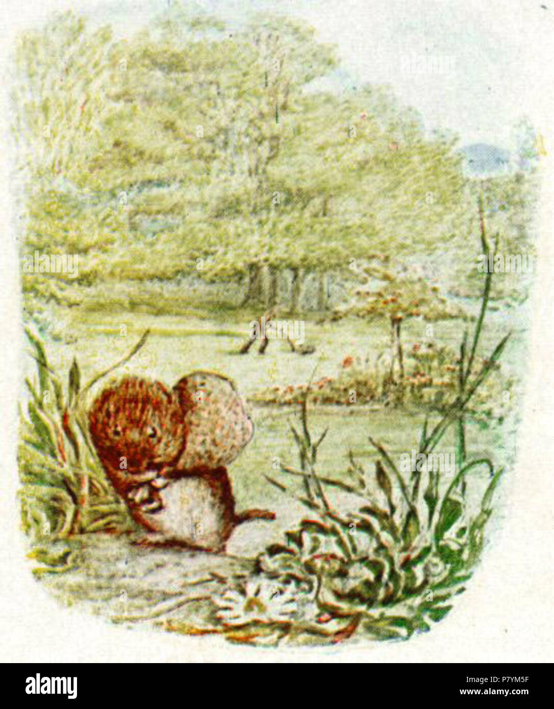 Inglese: illustrazione rurale dal racconto di Johnny Town-Mouse . 1918 222 Johnny Town-Mouse tagliaerba Foto Stock