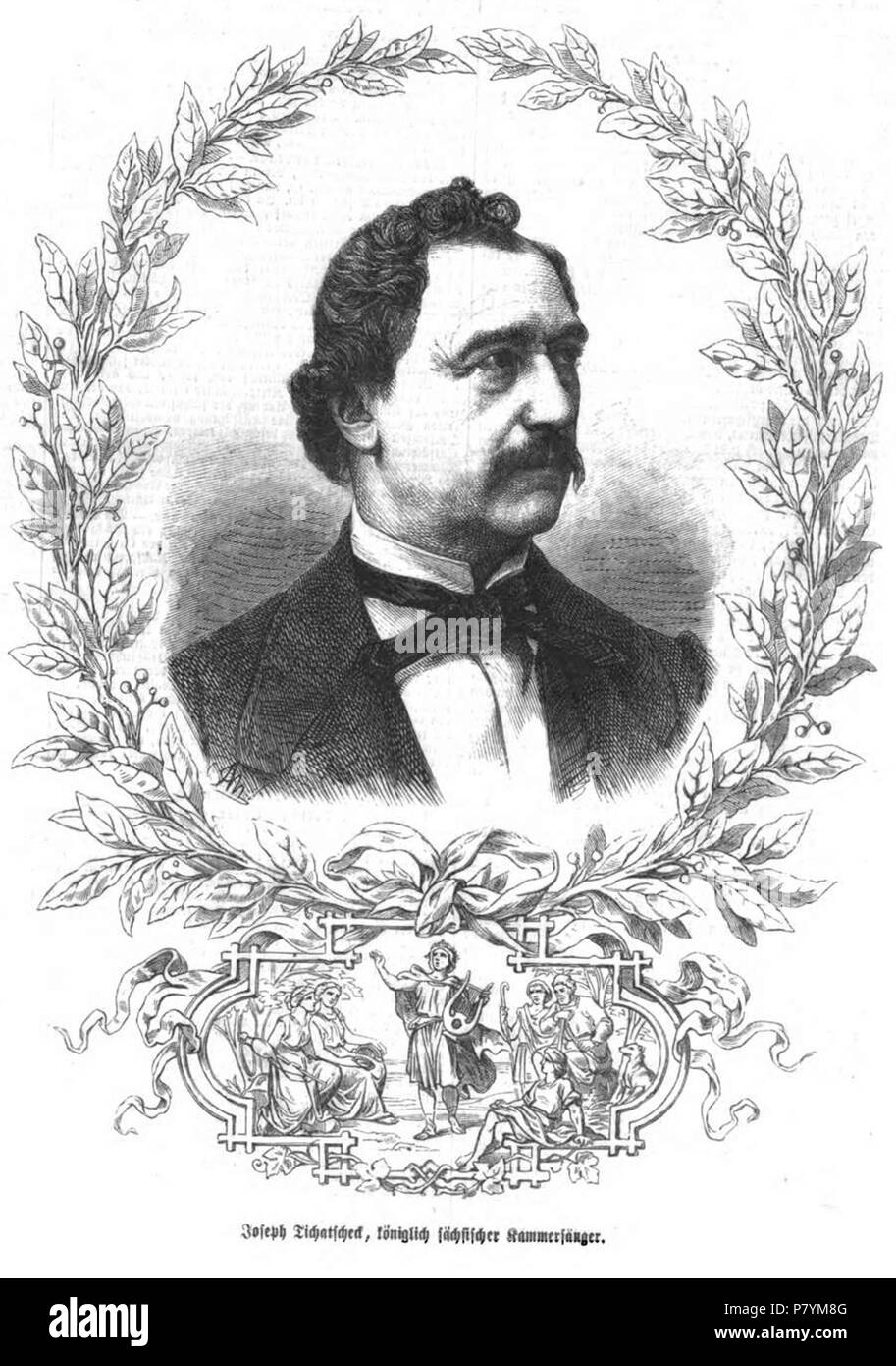 Deutsch: Giuseppe Tichatschek, königlich sächsischer Kammersänger, im 19. Jh. 1871 222 Giuseppe Tichatschek (IZ 54-1870 S 77 ANeumann) Foto Stock
