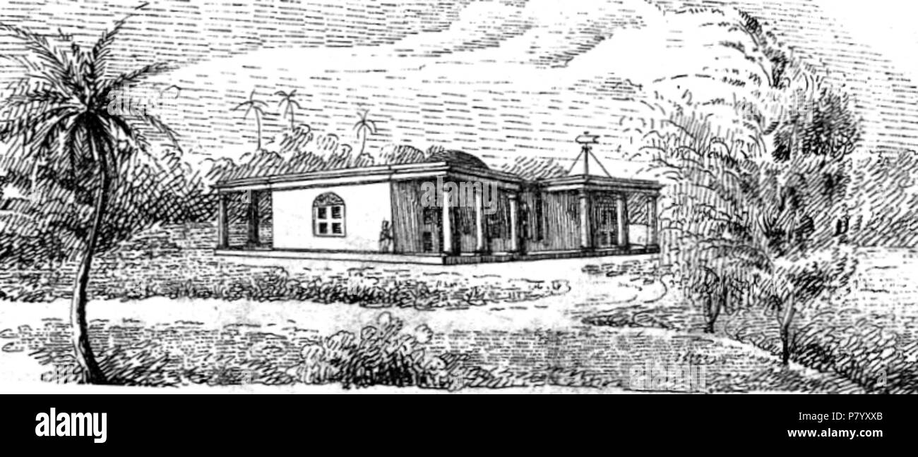 Xilografia di Madras Osservatorio Astronomico . 1838 254 Madras Observatory Foto Stock