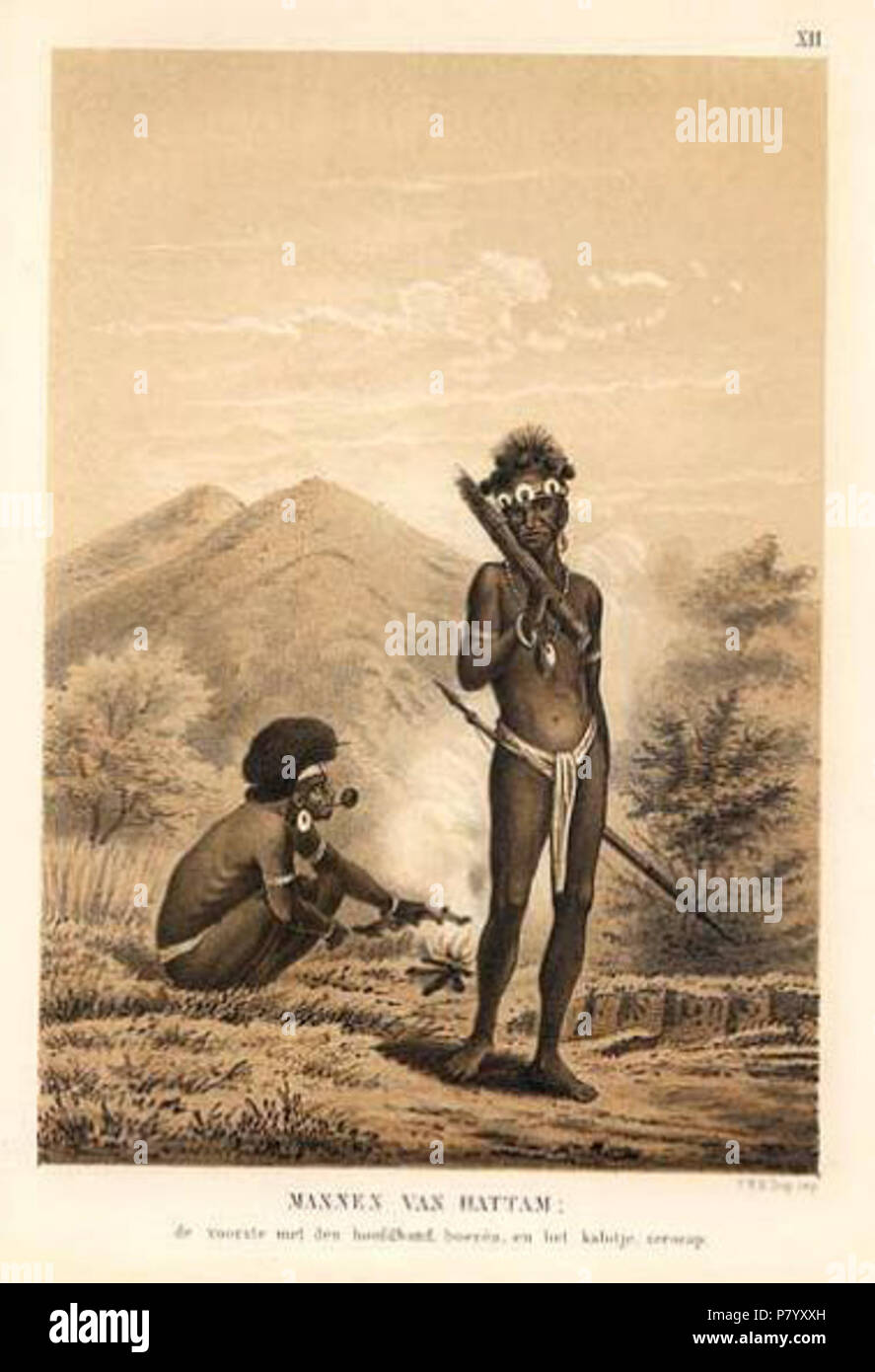 Deutsch: Männer aus Hattam . 1875 254 Maenner von Hattam Foto Stock