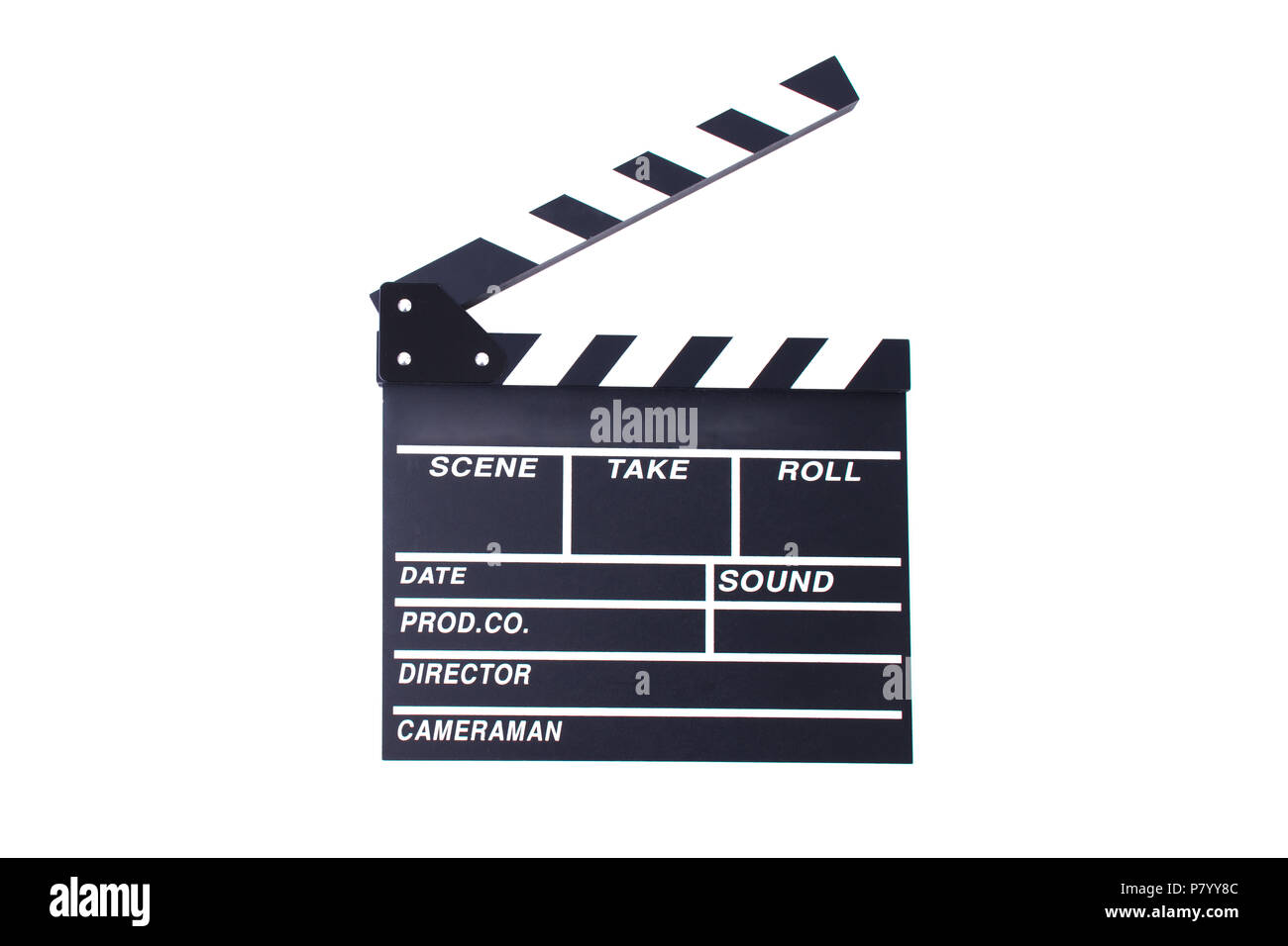 Clapperboard o ardesia per la regia di scena tagliata nel film di azione per il gioco di ruolo. Intrattenimento e tema oggetto. E drammatico tema Video. Nero sla in legno Foto Stock