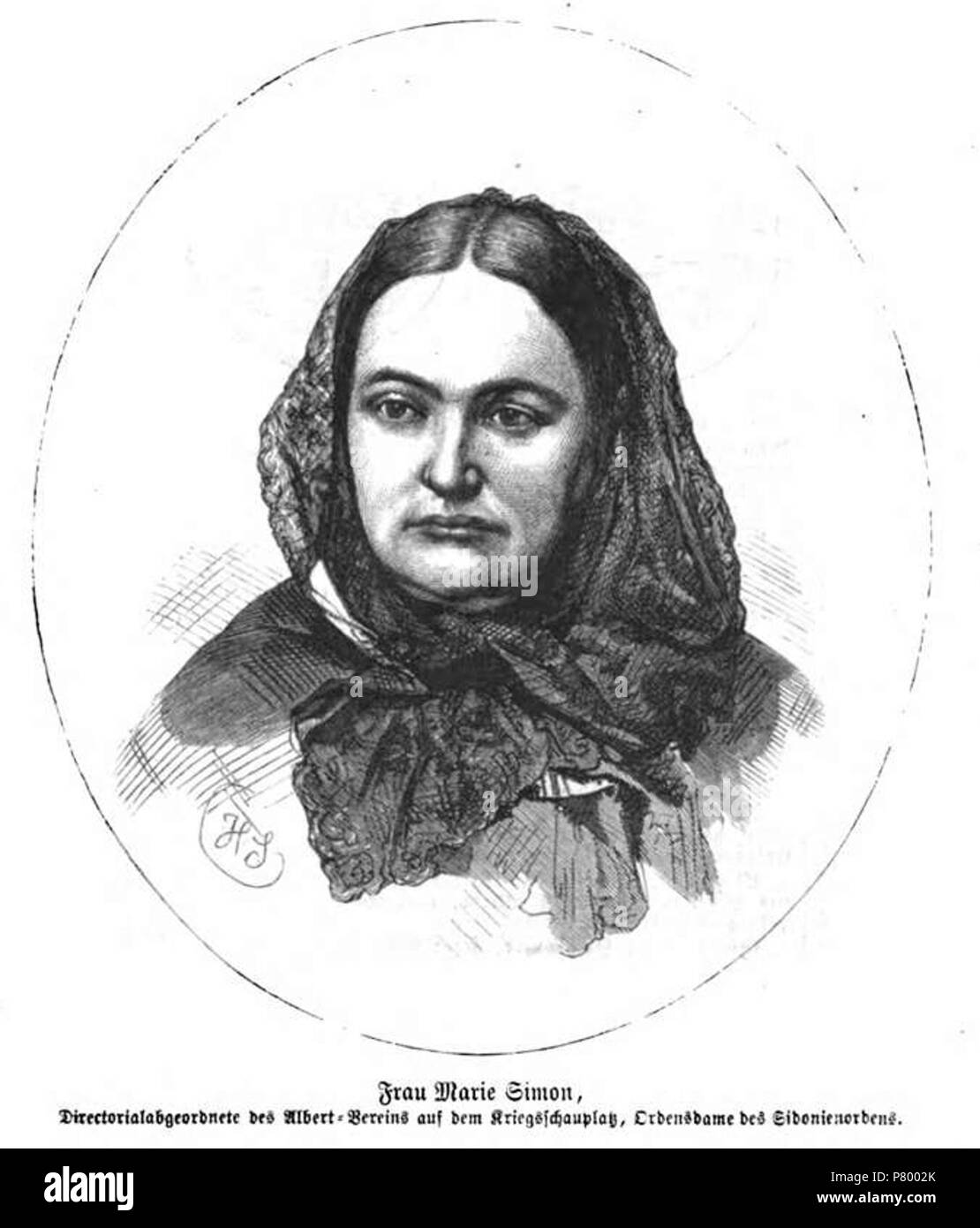 Deutsch: Marie Simon, Ordensschwester und Krankenpflegerin im 19. Jh. 1871 259 Marie Simon (IZ 57-1871 S 69 HScherenberg) Foto Stock