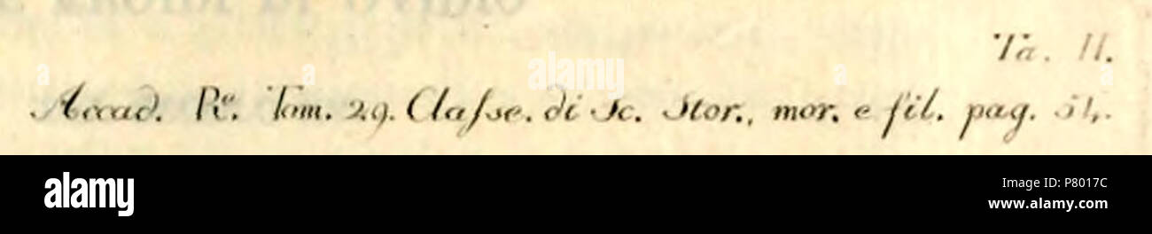 'Titolo', 'Memorie della Accademia delle Scienze di Torino, Tomo XXIX', dall'Accademia delle Scienze di Torino, la Stamperia Reale di Torino 1925 . 1825 265 Memorie della Accademia delle Scienze di Torino, Tomo XXIX (pagina 469 crop 1) Foto Stock