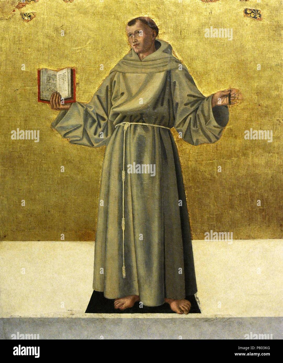 San Antonio di Padova (1195-1231). Sacerdote portoghese. Ritratto dal Maestro di San Giovanni da Capestrano (XV secolo), 1455-1460. Museo Nazionale di Capodimonte. Napoli. L'Italia. Foto Stock