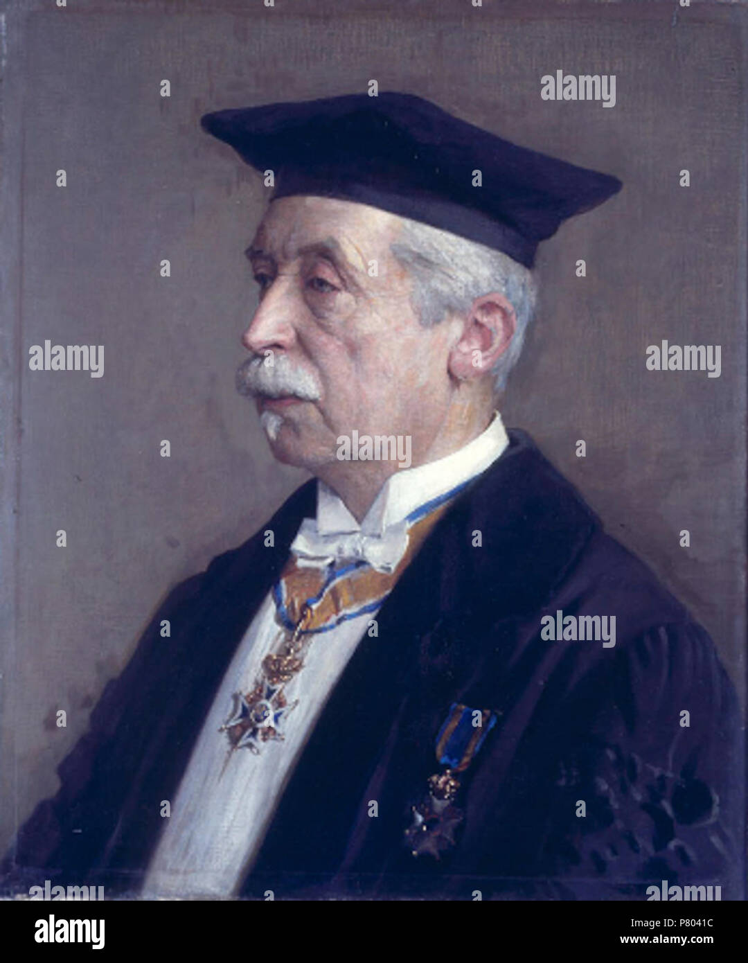 Inglese: Pittura del vincitore del premio Nobel Christiaan Eijkman dal pittore Jan Veth. Questo dipinto è identico ad un altro dipinto di Jan Veth, ma in questo dipinto Eijkman indossa due decorazioni. . 1920s 91 ChrEijkman-Veth Foto Stock