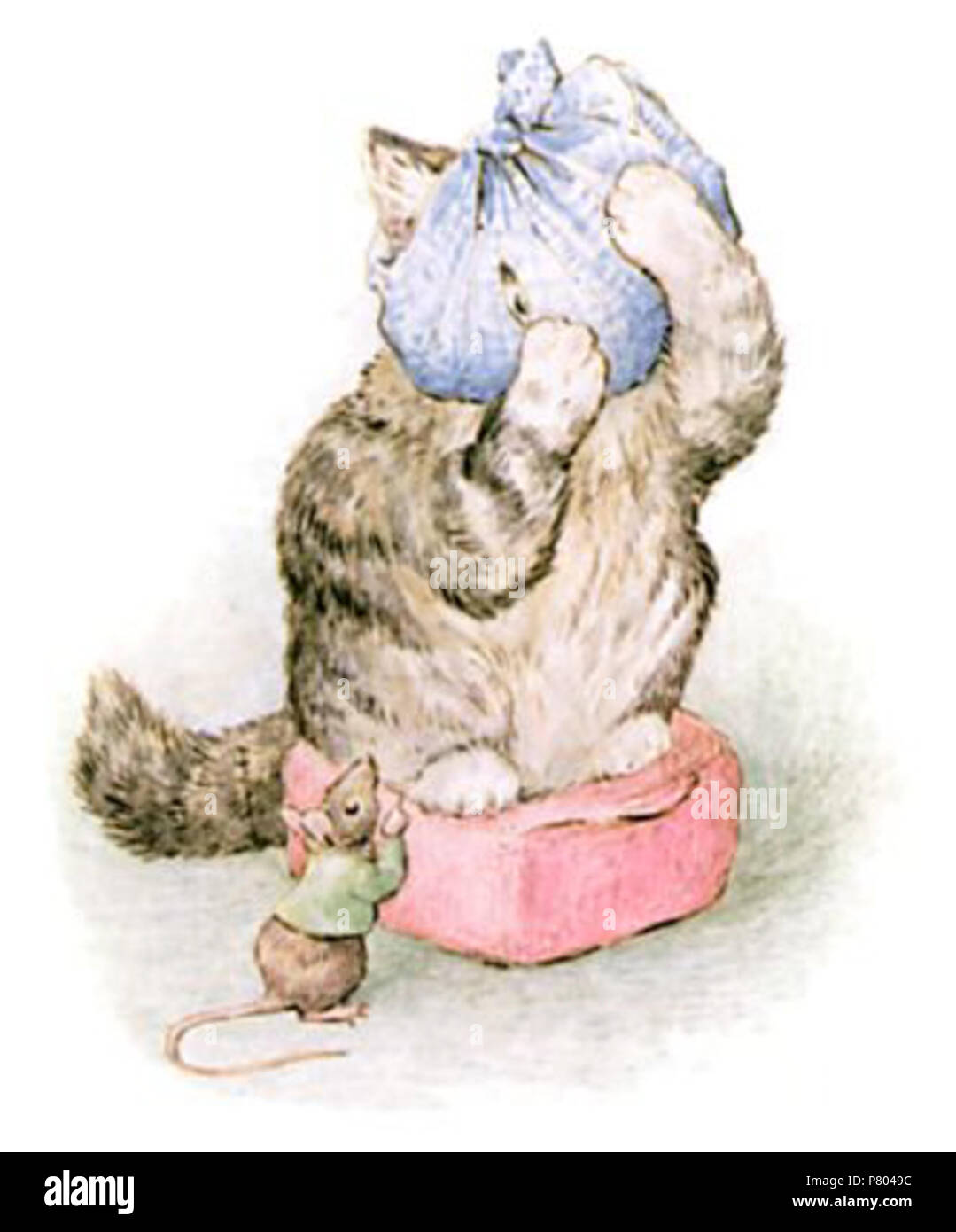 Inglese: Miss Moppet con il mouse, illustrazione dal racconto di Miss Moppet . 1906 275 Miss moppet mouse Foto Stock