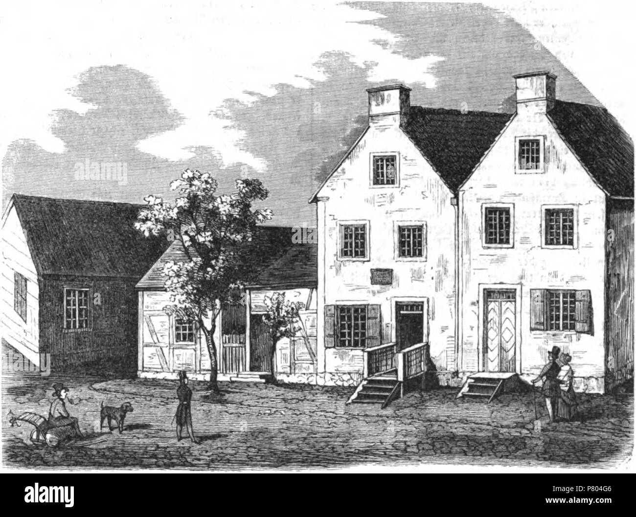 Deutsch: Geburtshaus des Schriftstellers Johann Gottfried Herder. 1844 276 Mohrungen Herders Geburtshaus 1844 (IZ 03-213) Foto Stock