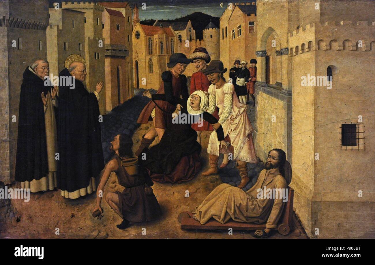 Colantonio, pittore italiano attivo a Napoli 1440-1470. Primo Rinascimento. Vivere di Saint Vincent Ferrer. Polittico, 1456-65. Museo di Capodimonte. Napoli, Italia. Foto Stock