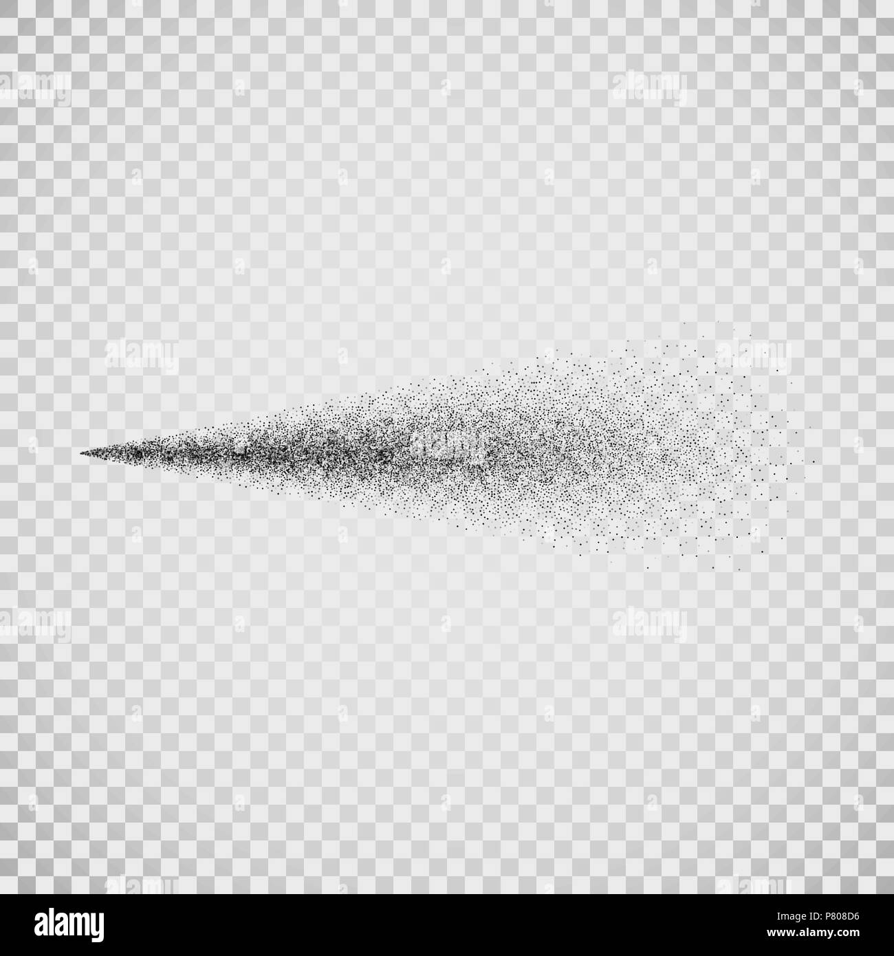 Uno spruzzo di acqua effetto. Particelle di nebbia in flusso di aria. Spray realistico profumatore, doccia. Illustrazione di vettore isolato su sfondo bianco Illustrazione Vettoriale