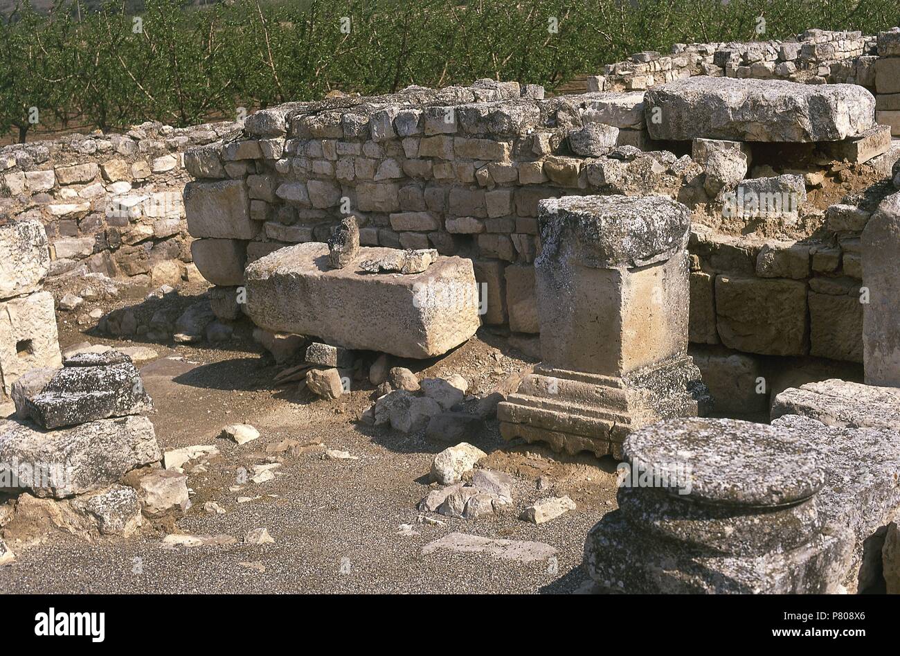 Epoca romana. Villa fortunato. Villa rurale, dedicata alla produzione agricola. 2a-4secolo. Rovine. Aragona. Spagna. Foto Stock