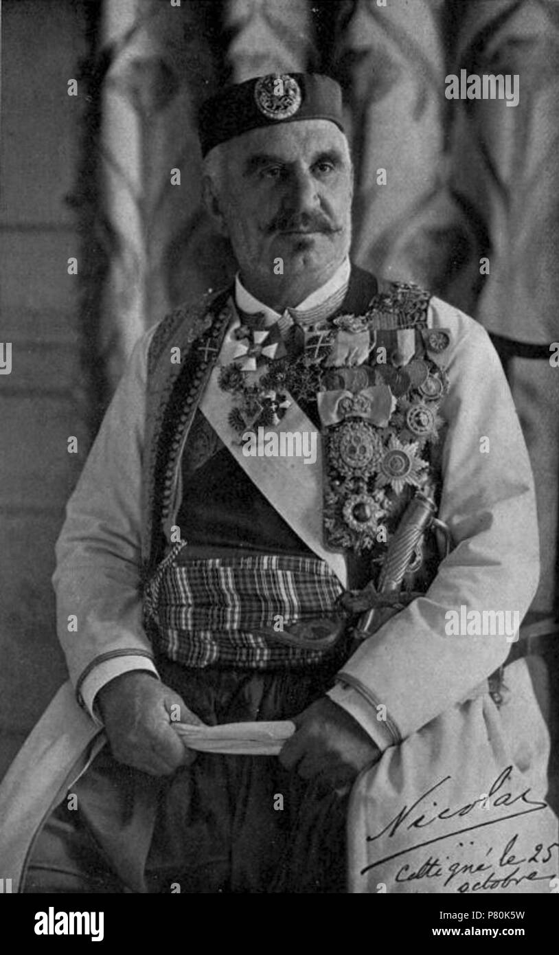 Descrizione originale: "La Sua Altezza Reale il Principe Nicola di Montenegro " . 1906 321 Princ Nicola di Montenegro (W Le Queux) Foto Stock