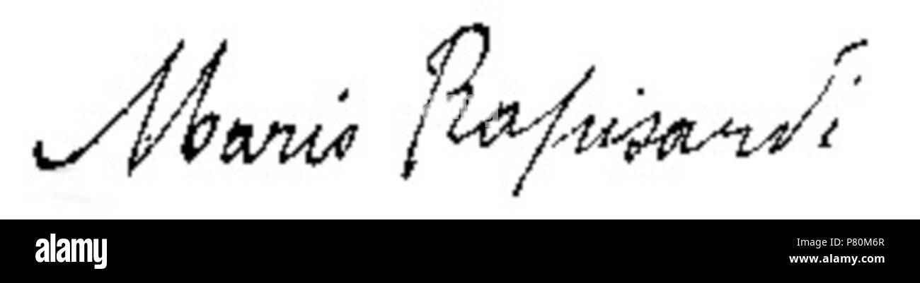 Inglese: firma del poeta italiano Mario Rapisardi . Xix secolo 326 Rapisardi firma Foto Stock