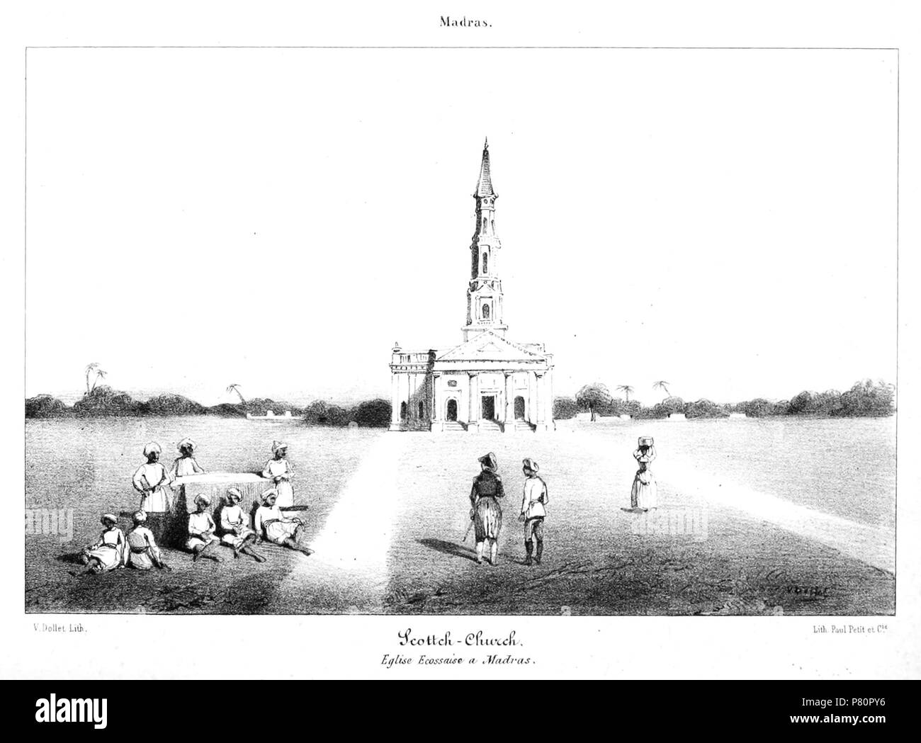 Chiesa scozzese a Madras 1843 . 1843 343 ScotKirkMadras Foto Stock