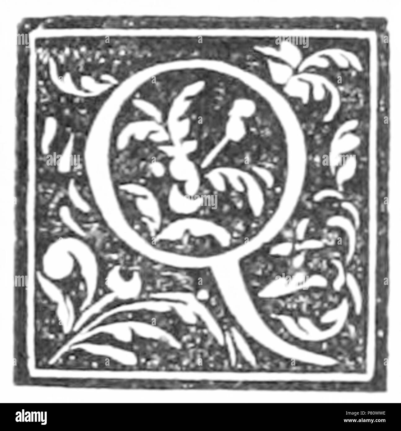 371 le opere poetiche di Gavin Douglas, 1874 - iniziale Q Foto Stock