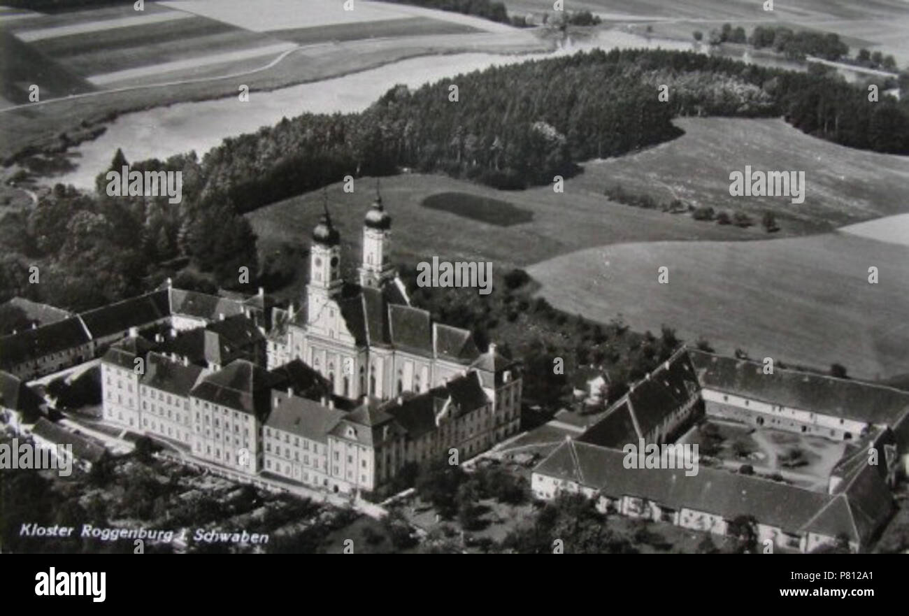 Inglese: Roggenburg abbazia era stata una autonoma Abbazia imperiale fino al 1802-03. Poscard circa dal 1930. 23 novembre 2012, 15:40:49 335 Roggenburg Abbey, circa 1930 Foto Stock