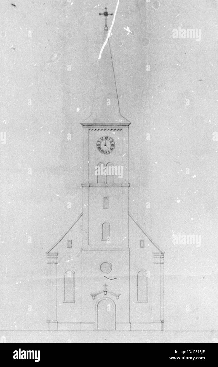 343 Schriesheim-Evangelische-Kirche-1837 Foto Stock