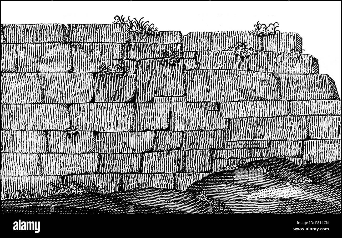 Italiano: Immagine dal libro Storia degli antichi popoli italiani - Mura di Populonia. 1836 357 Storia degli antichi popoli italiani - Vol. I p 419a Foto Stock