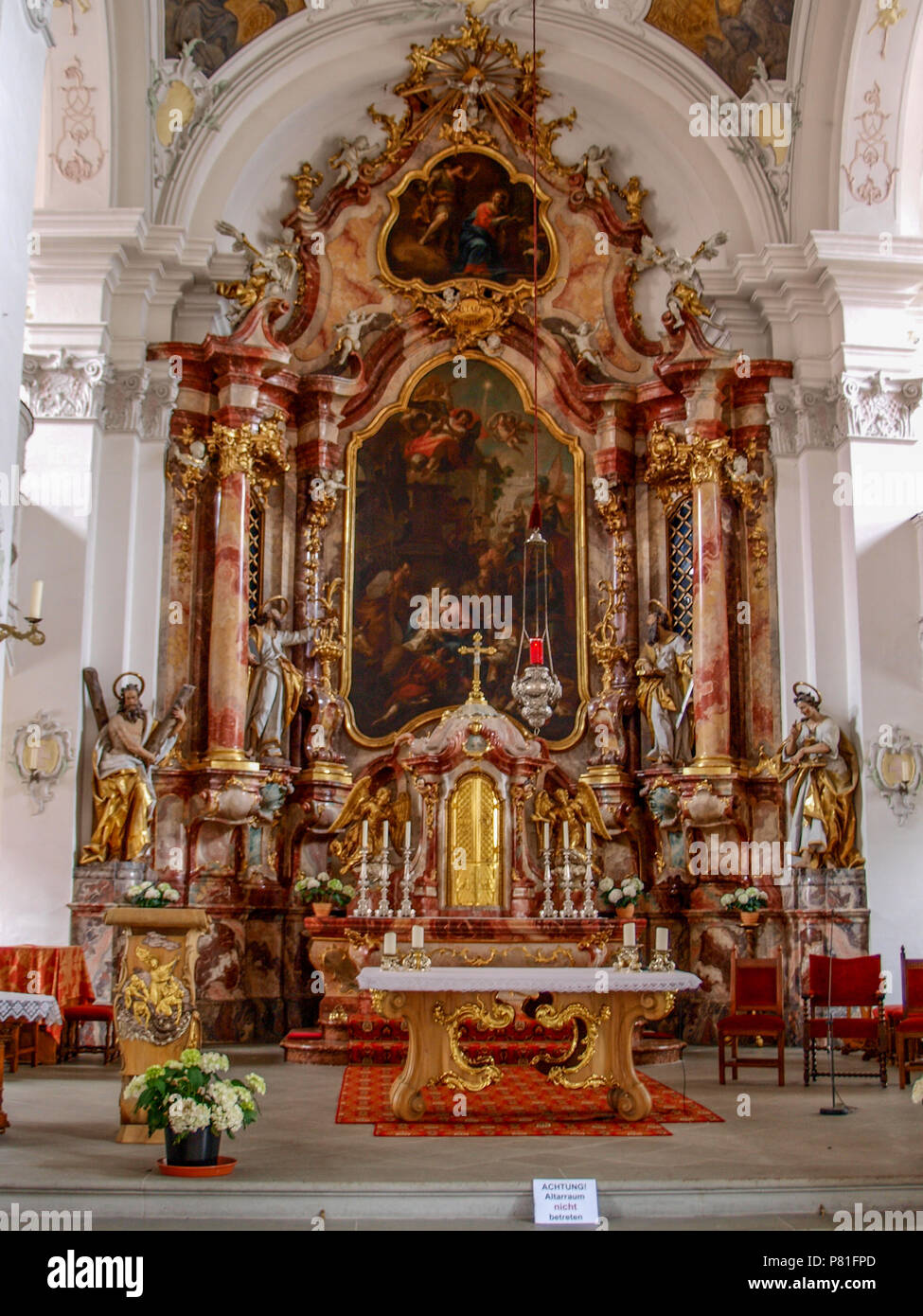 Lindau chiese foto organi soffitti dipinti artista cattedrale tour monastero arch marble gold guild sacerdote vescovo abbazia medievale di pregare Foto Stock