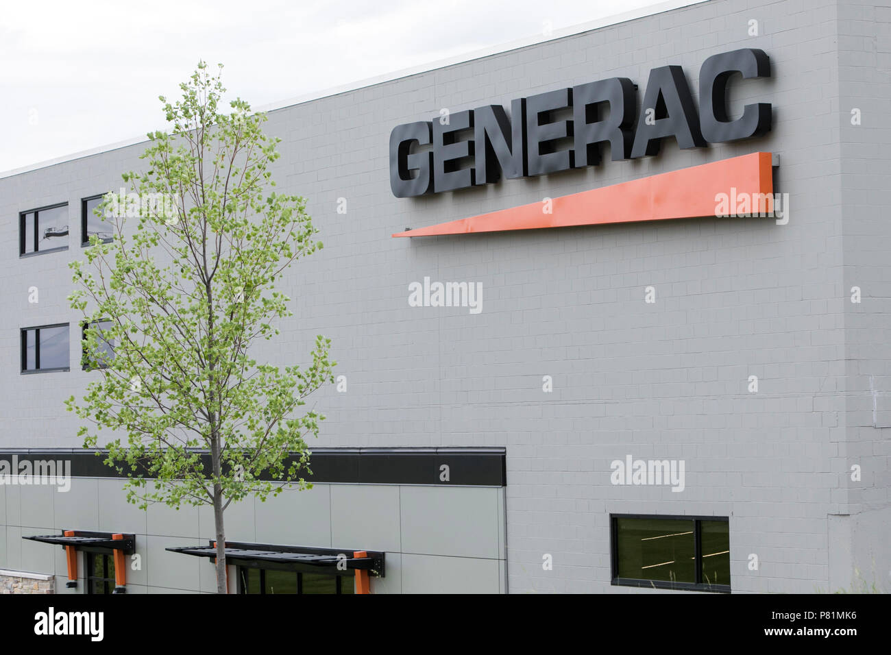 Un logo segno al di fuori della sede di Generac sistemi di potenza in Waukesha, Wisconsin il 22 giugno 2018. Foto Stock