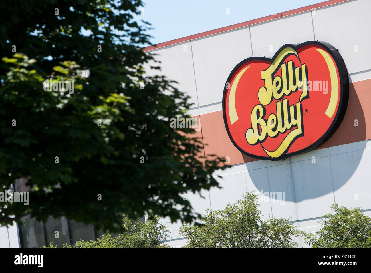 Un segno del logo al di fuori di una struttura occupata dalla Jelly Belly Candy Company in piacevole Prairie, Wisconsin, il 23 giugno 2018. Foto Stock