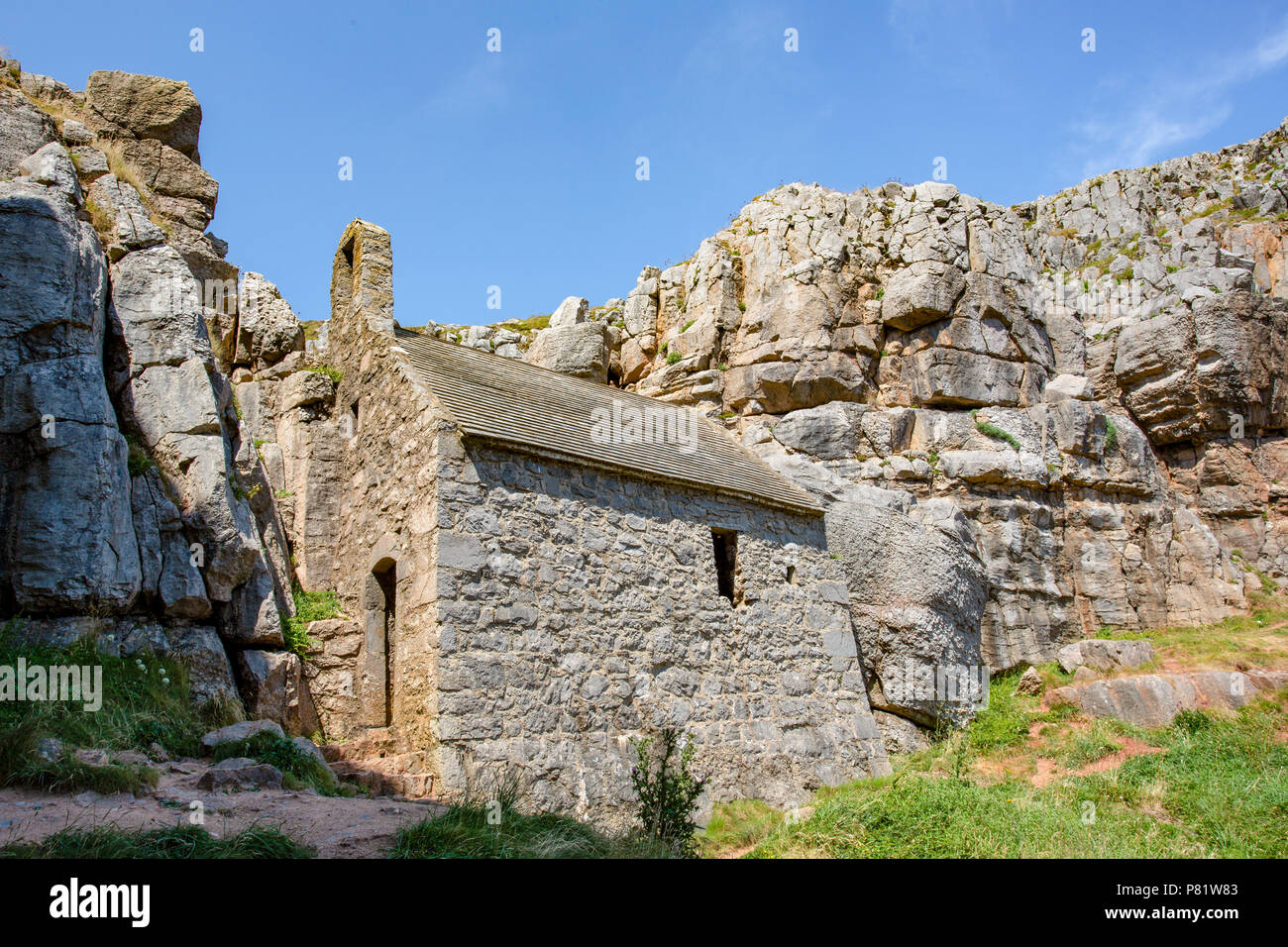 Cappella di San Govans Capo Il Pembrokeshire Coast, Wales, Regno Unito Foto Stock