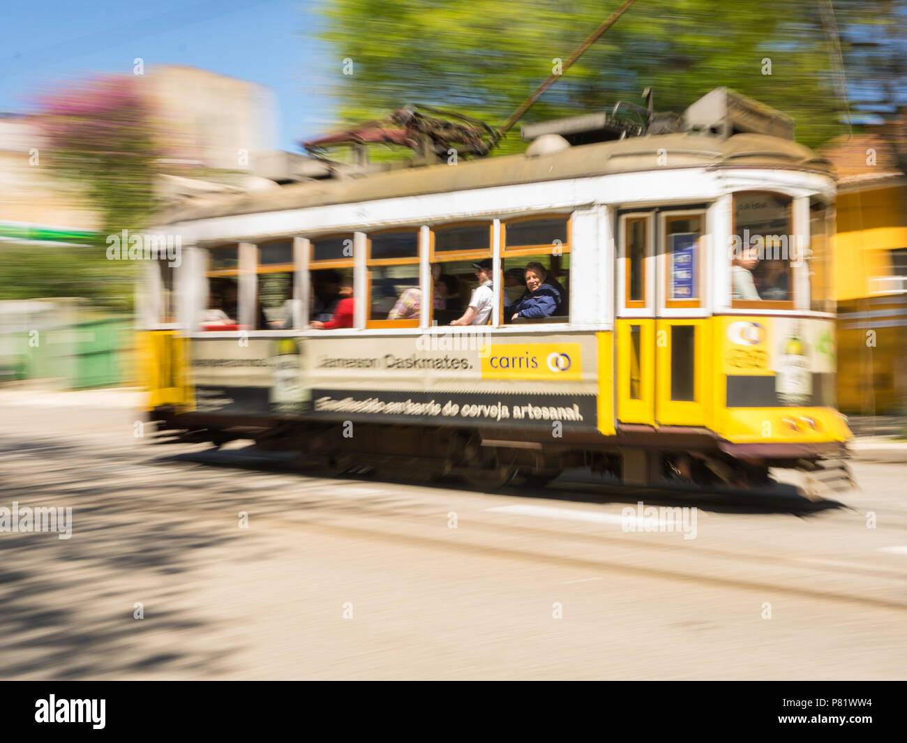 Lisbona, Portogallo, famoso tram Foto Stock