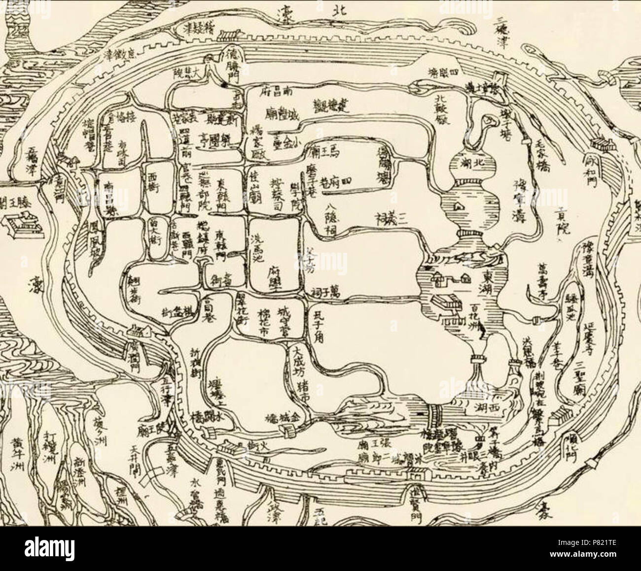 447 三湖九津圖 Foto Stock