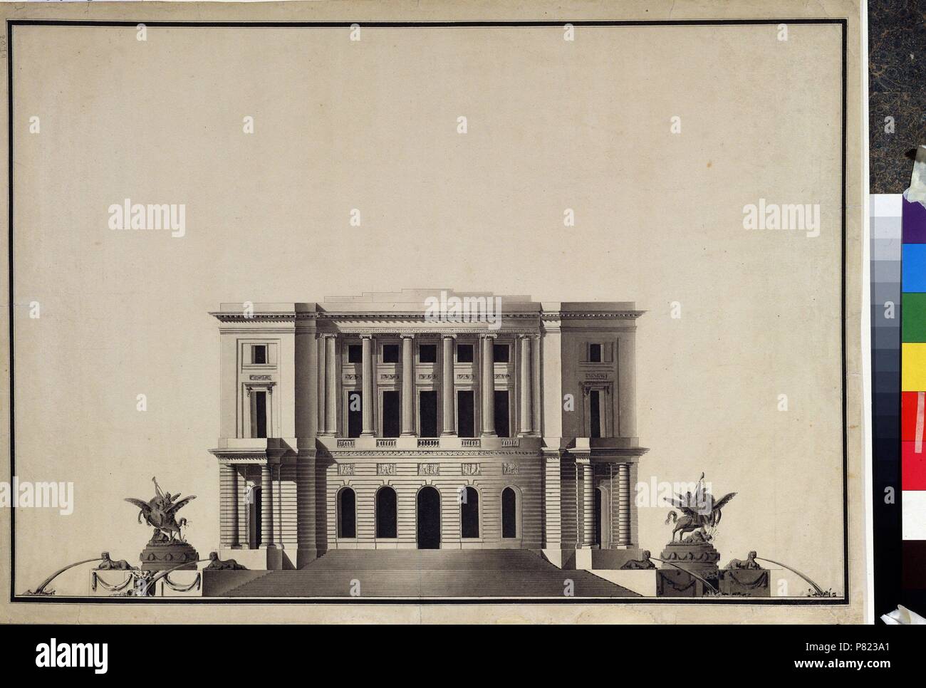 Progettazione della facciata del palazzo di Michael a San Pietroburgo. Museo: Stato A. Museo di Belle Arti Puskin di Mosca. Foto Stock
