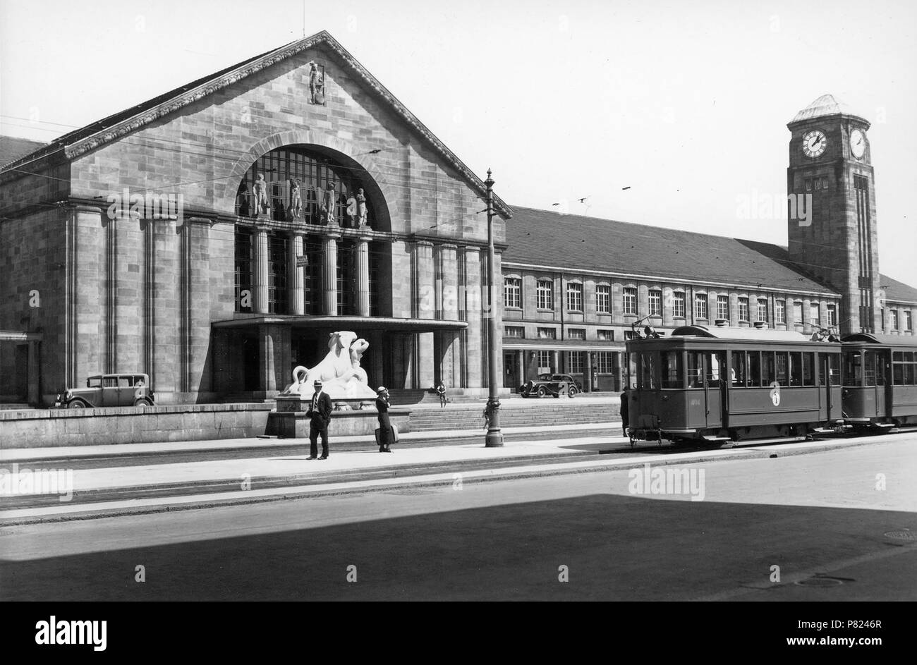Deutsch: Badischer Bahnhof in Basel, ursprüngliche situazione Inglese Tedesco: stazione ferroviaria a Basilea in Svizzera. Situazione originale nel 1913. Il 26 settembre 2012, 16:31:53 31 Bad Bhf 1913 Foto Stock