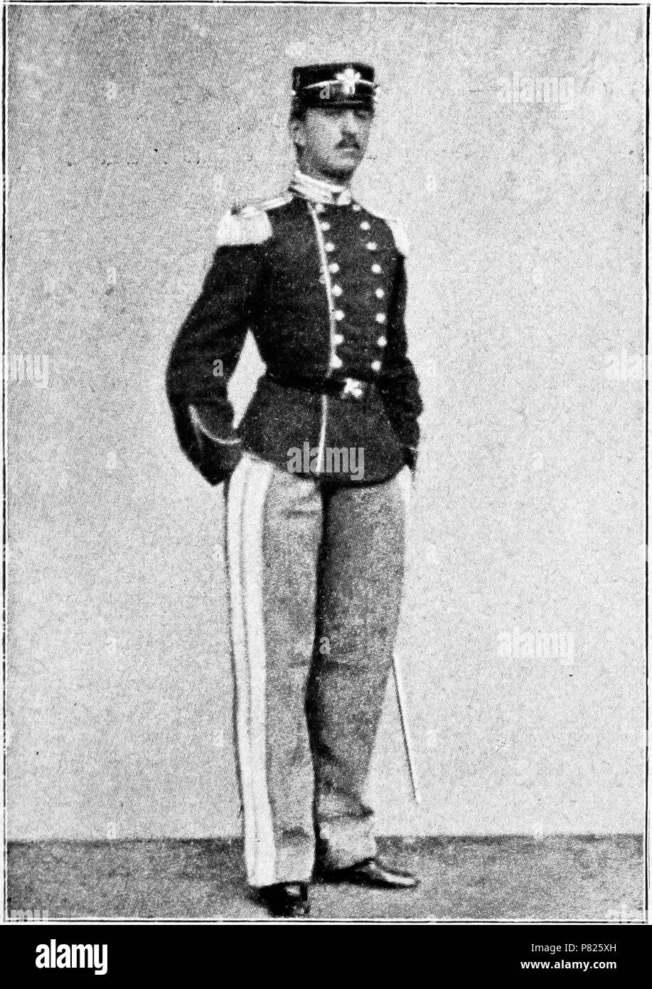 Inglese: immagine dal libro: Leopoldo Pullè il Patria Esercito Re, Ulrico Hoepli, Milano, 1908. Italiano: "Il Conte Gian Pietro Cicogna. A causa medaglie d'argento un valore militare e una menzione campagna 1860'. Immagine dal libro: Leopoldo Pullè il Patria Esercito Re, Ulrico Hoepli, Milano, 1908, p. 69. prima di 1908 302 Patria Esercito ri p087c Foto Stock