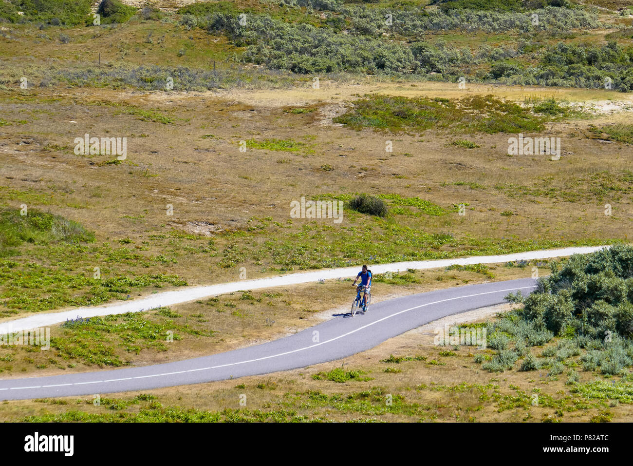 Percorso ciclo attraverso le dune in Meyendel, Olanda Foto Stock