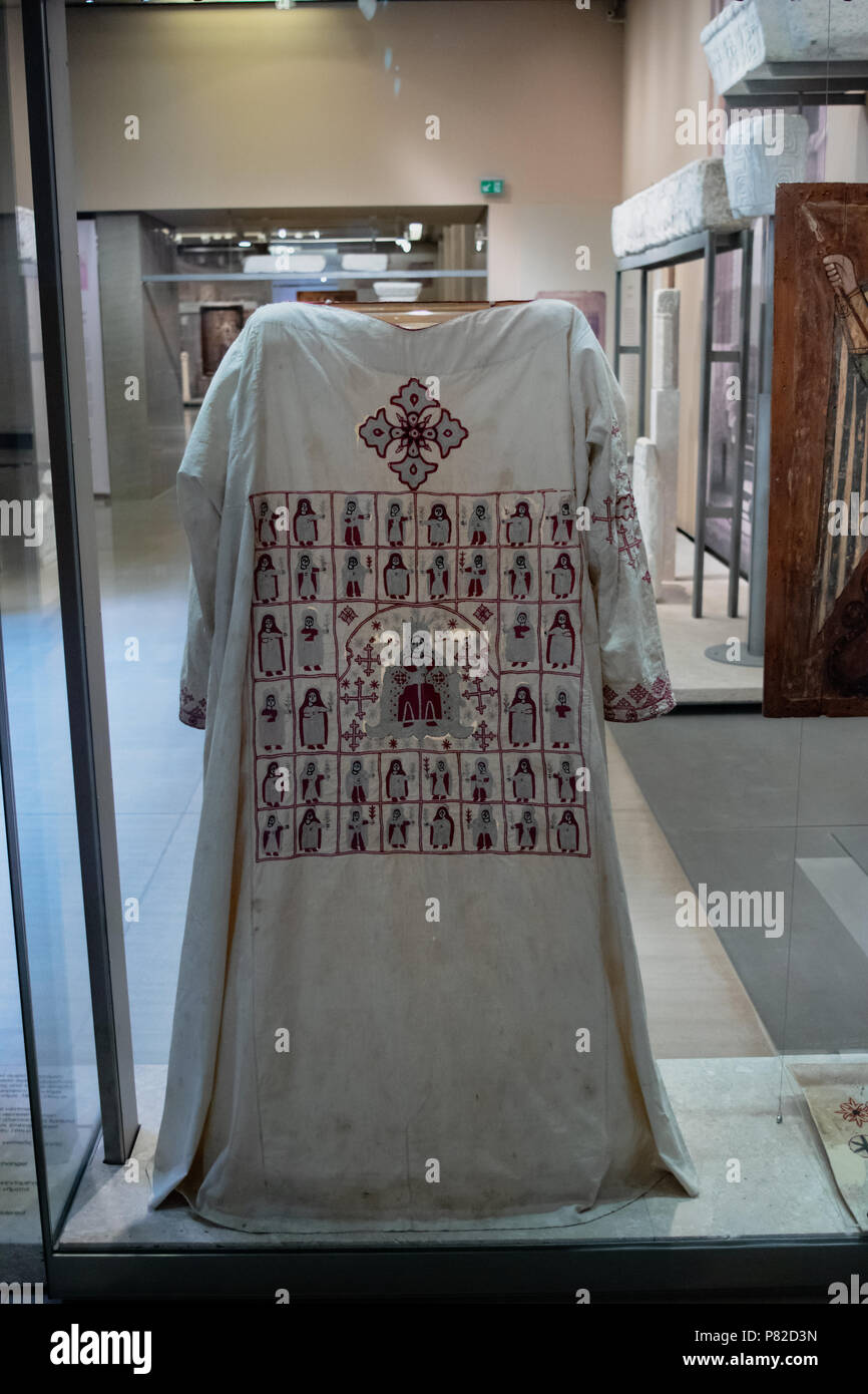 Chiesa Copta paramento liturgico. Museo Bizantino. Atene. La Grecia. Foto Stock