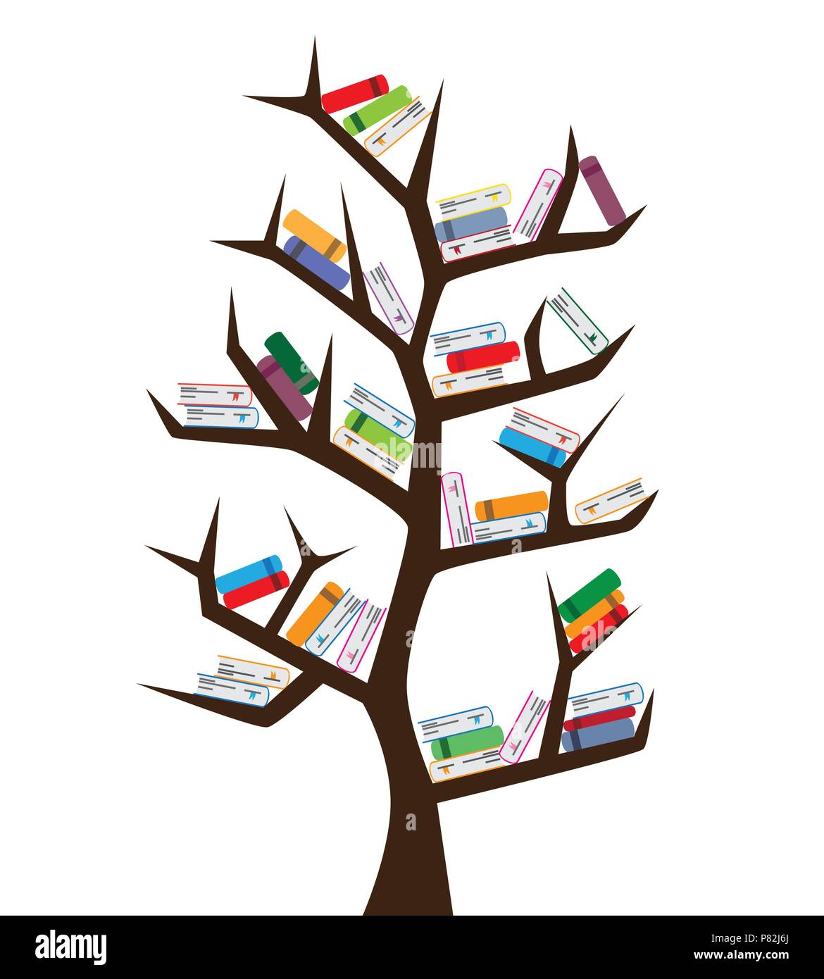 Albero della conoscenza. albero e libri Illustrazione Vettoriale