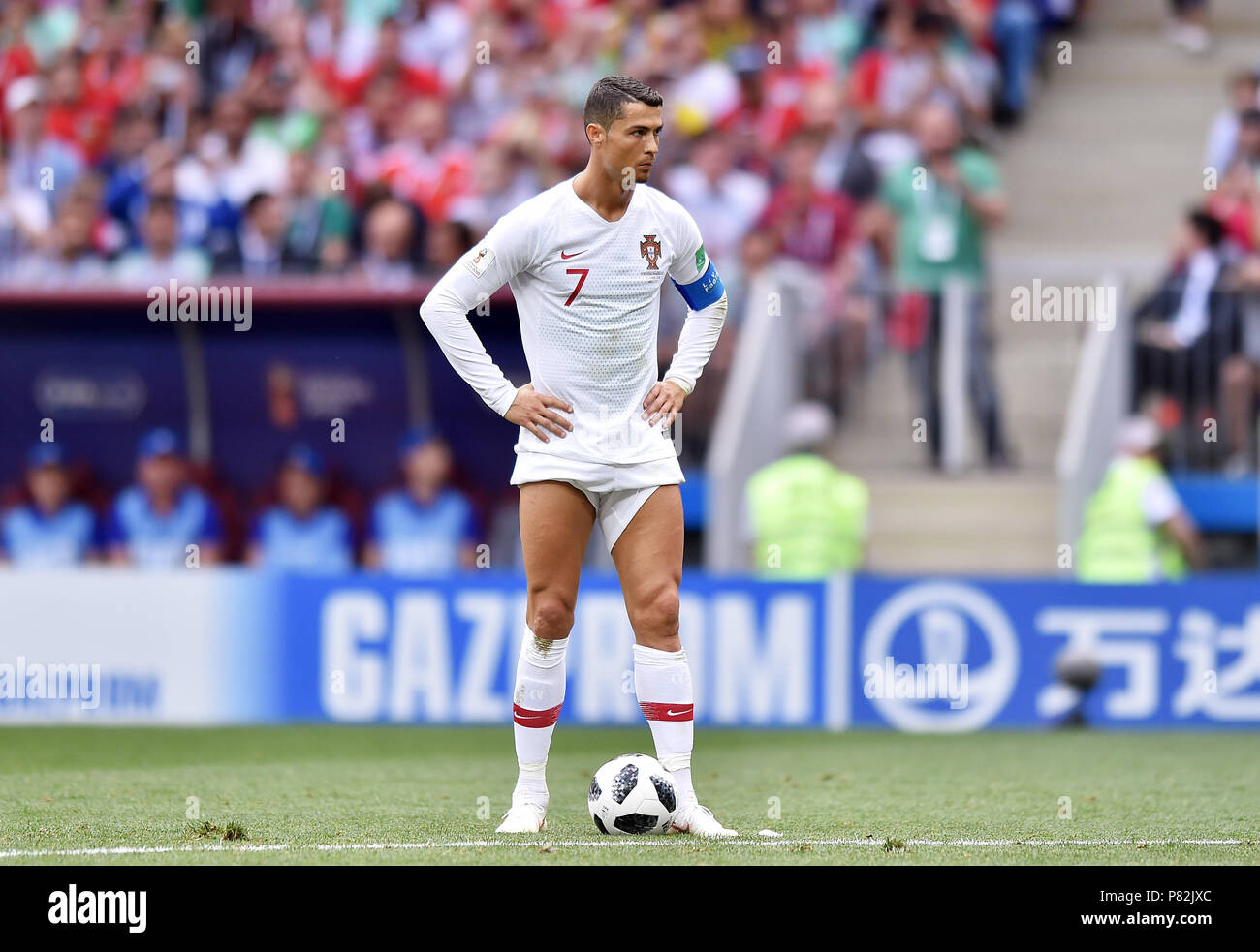 Mosca, Russia - 20 giugno: Ronaldo Cristiano del Portogallo reagisce durante il 2018 FIFA World Cup Russia gruppo B match tra Portogallo e Marocco al Luzhniki Stadium il 20 giugno 2018 a Mosca, in Russia. (Foto di Lukasz Laskowski/PressFocus/MB Media) Foto Stock