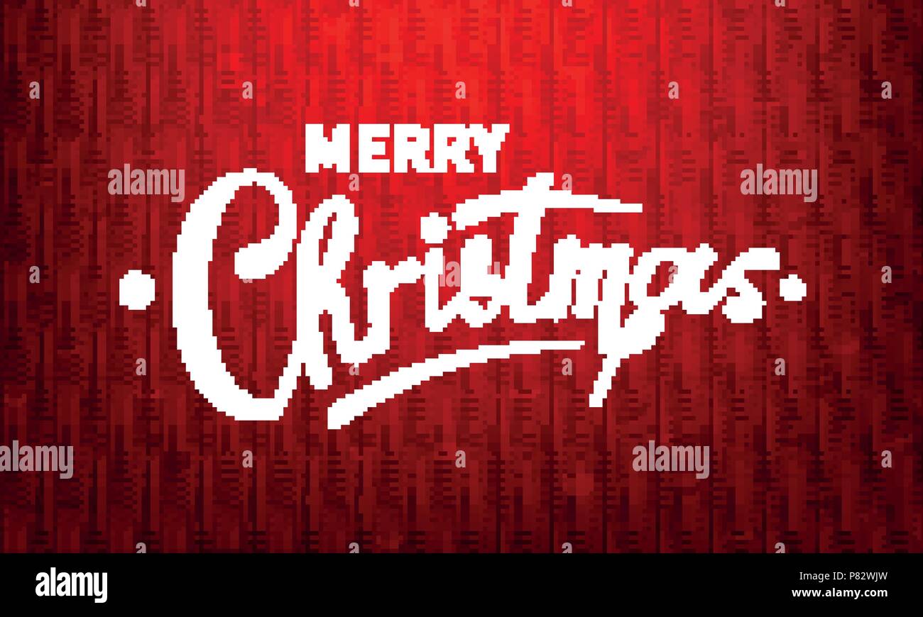 Stock illustrazione vettoriale testo calligrafico Merry Christmas lettering design modello di scheda maglione sfondo. Calligraphy font style banner, creative tipografia di testo Messaggio di saluto festivo dono poster. Illustrazione Vettoriale