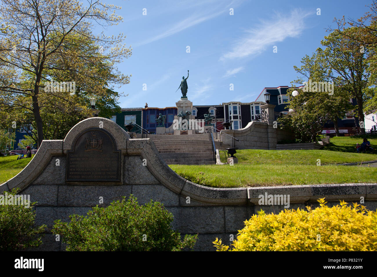 Giugno 23, 2018- St. Johns, Terranova: il National War Memorial sul Water Street nel centro cittadino della città capitale Foto Stock