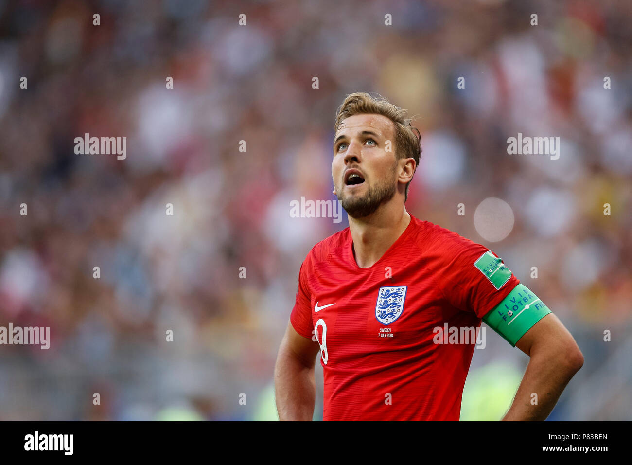 Samara, Russia. 7 Luglio, 2018. Harry Kane di Inghilterra durante il 2018 FIFA World Cup Quarti di Finale match tra Svezia e Inghilterra a Samara Arena il 7 luglio 2018 a Samara, Russia. (Foto di Daniel Chesterton/phcimages.com) Credit: Immagini di PHC/Alamy Live News Foto Stock