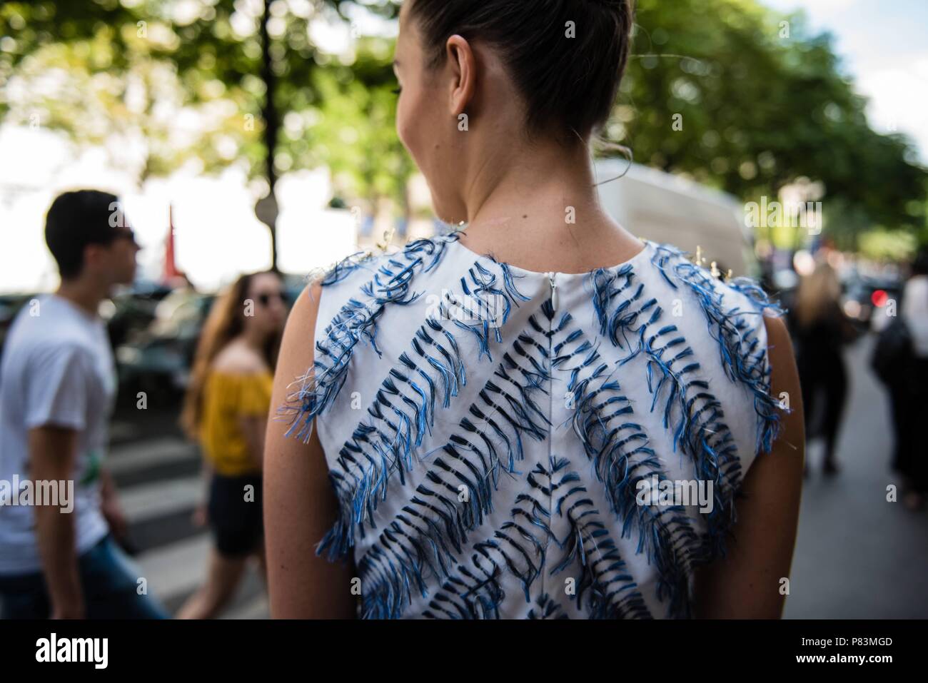 Lina Lindholm in posa sulla strada prima della Julien Fournié pista spettacolo durante la Haute Couture della settimana della moda di Parigi - 3 Luglio 2018 - Foto: Pista Manhattan * * per solo uso editoriale** | Verwendung weltweit Foto Stock