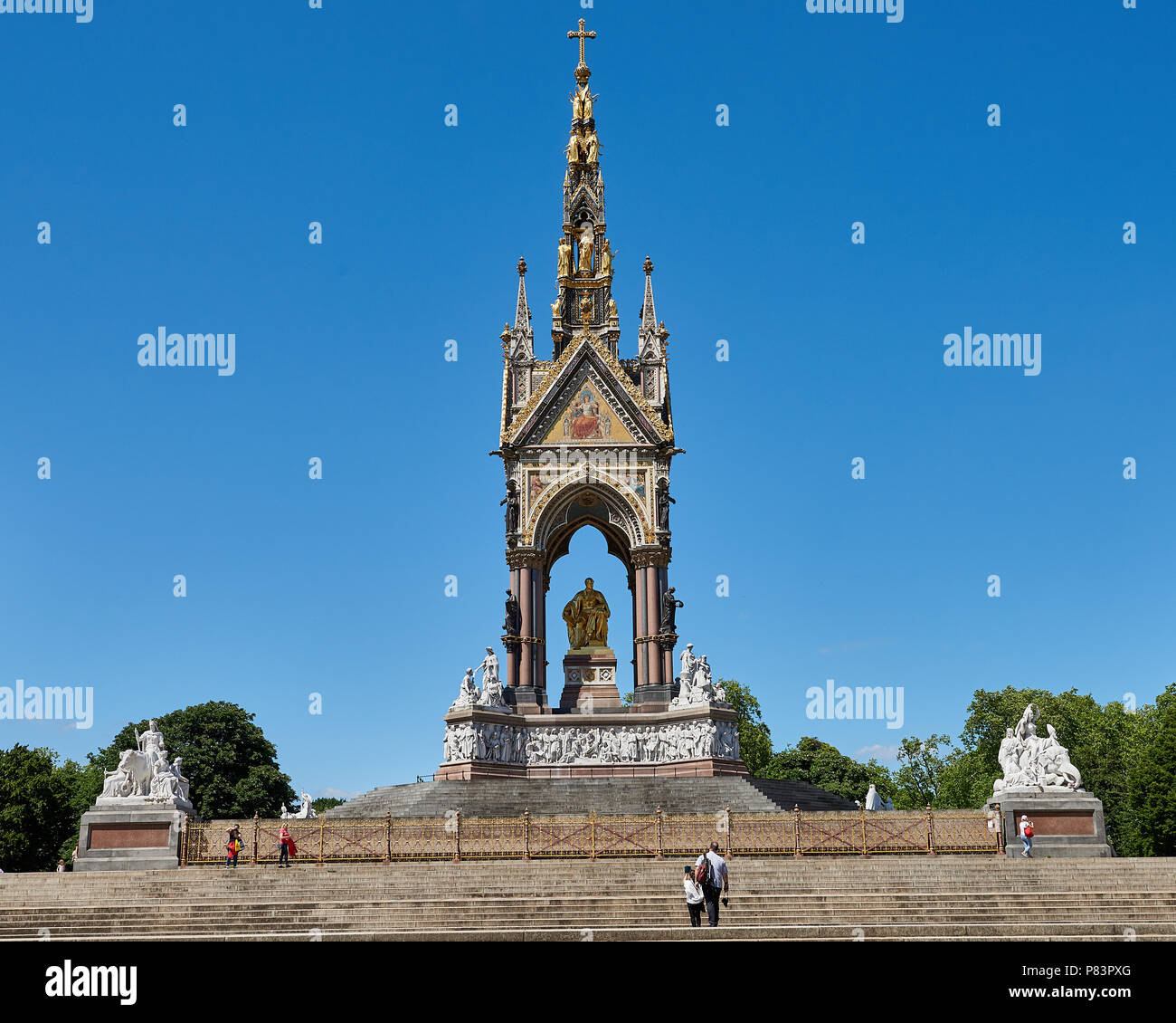 Albert Memorial Kensington Gardens Londen Inghilterra Foto Stock