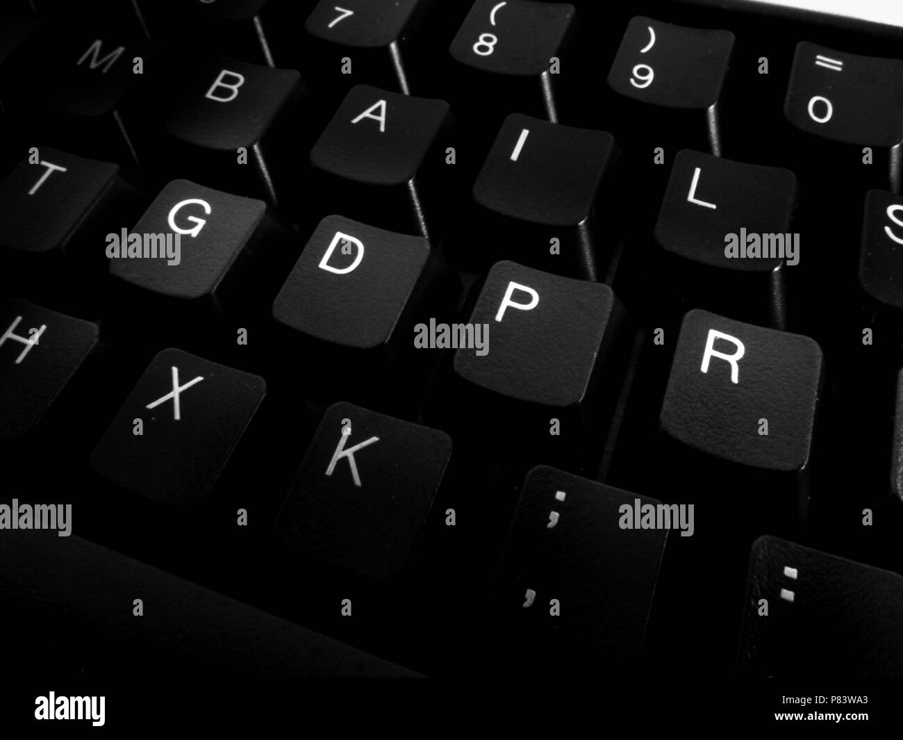 Il PILR testo di sicurezza sulla tastiera Foto Stock