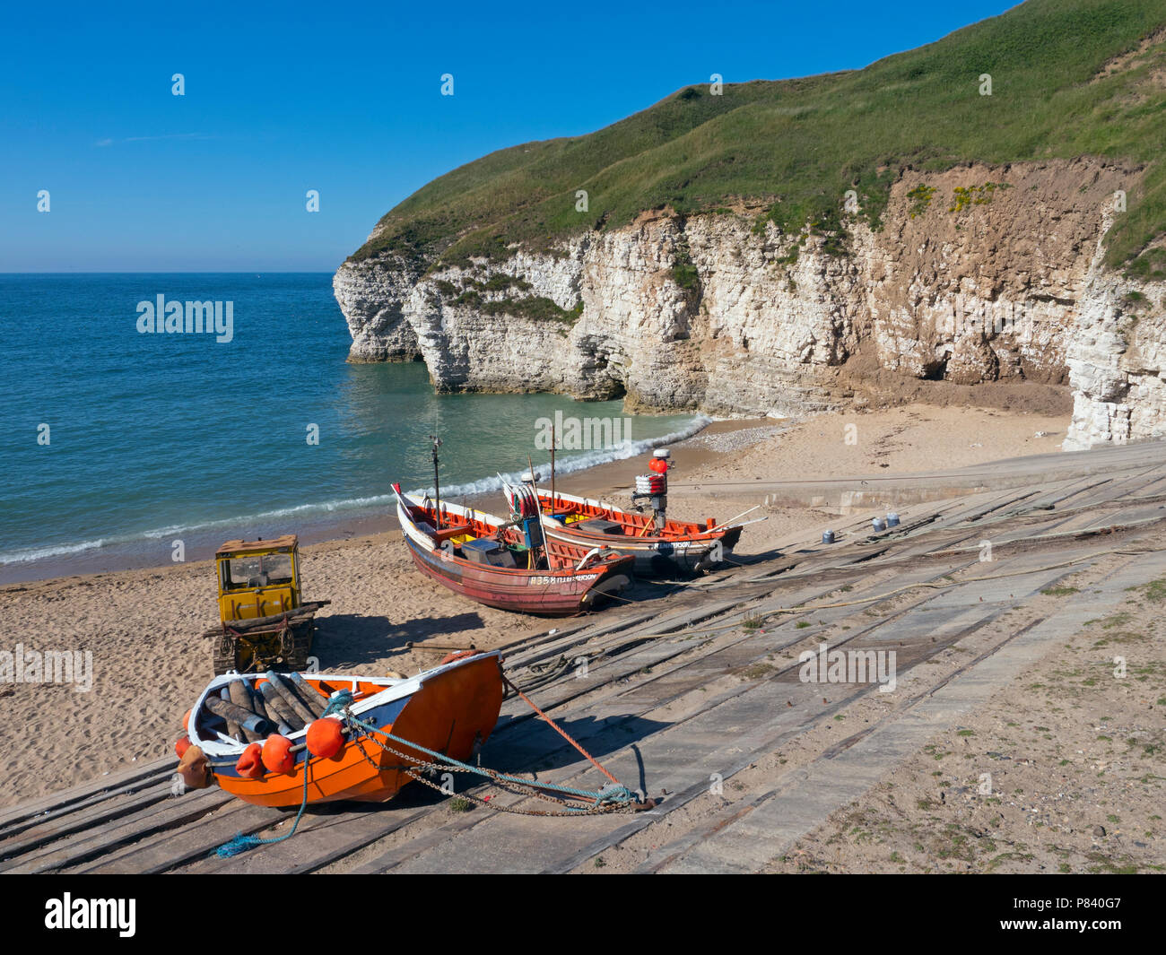 Il nord lo sbarco Flamborough Head North East Yorkshire UK Luglio Foto Stock