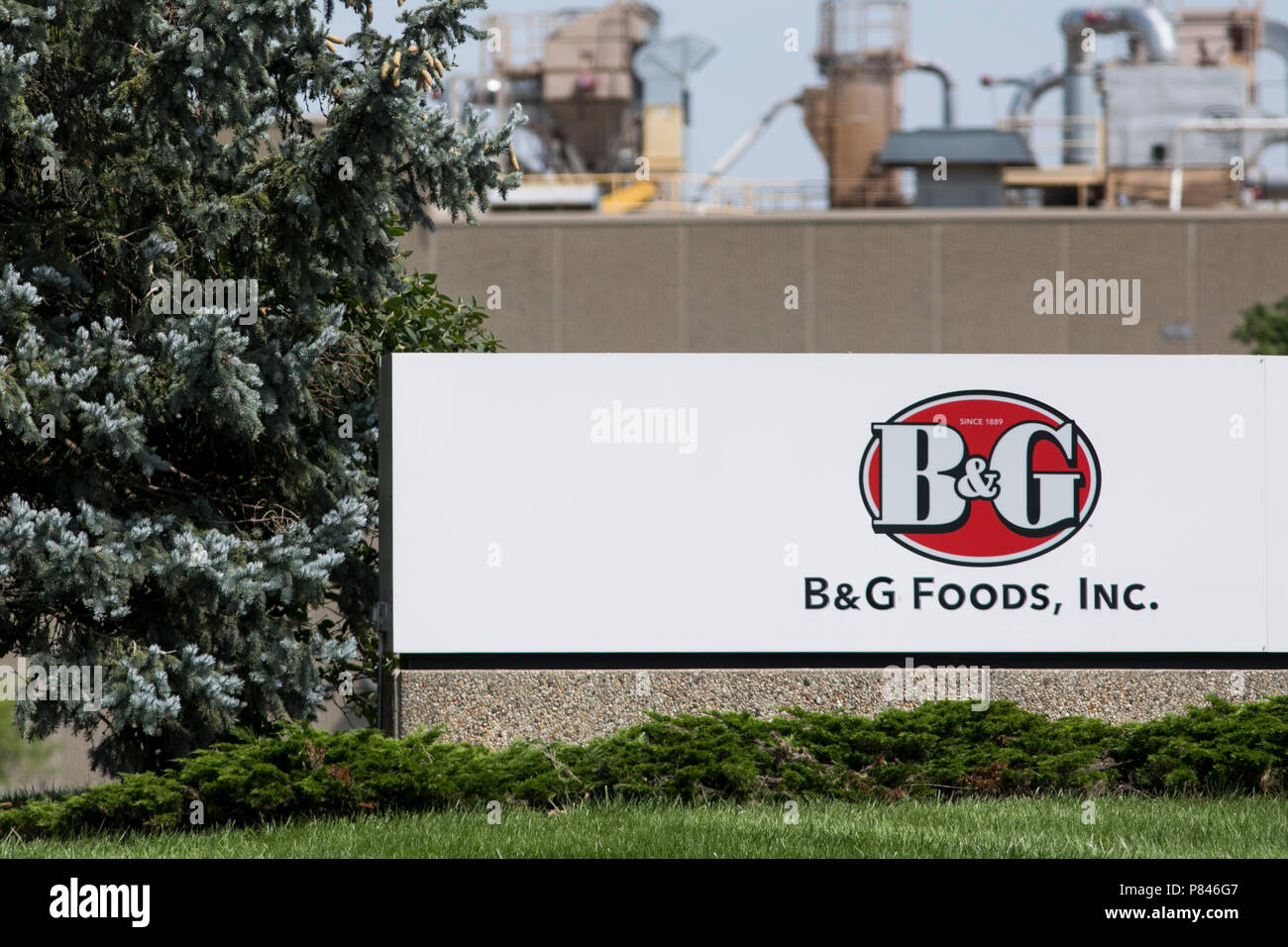 Un segno del logo al di fuori di una struttura occupata dal B&G alimenti, Inc., in Ankeny, Iowa, il 30 giugno 2018. Foto Stock
