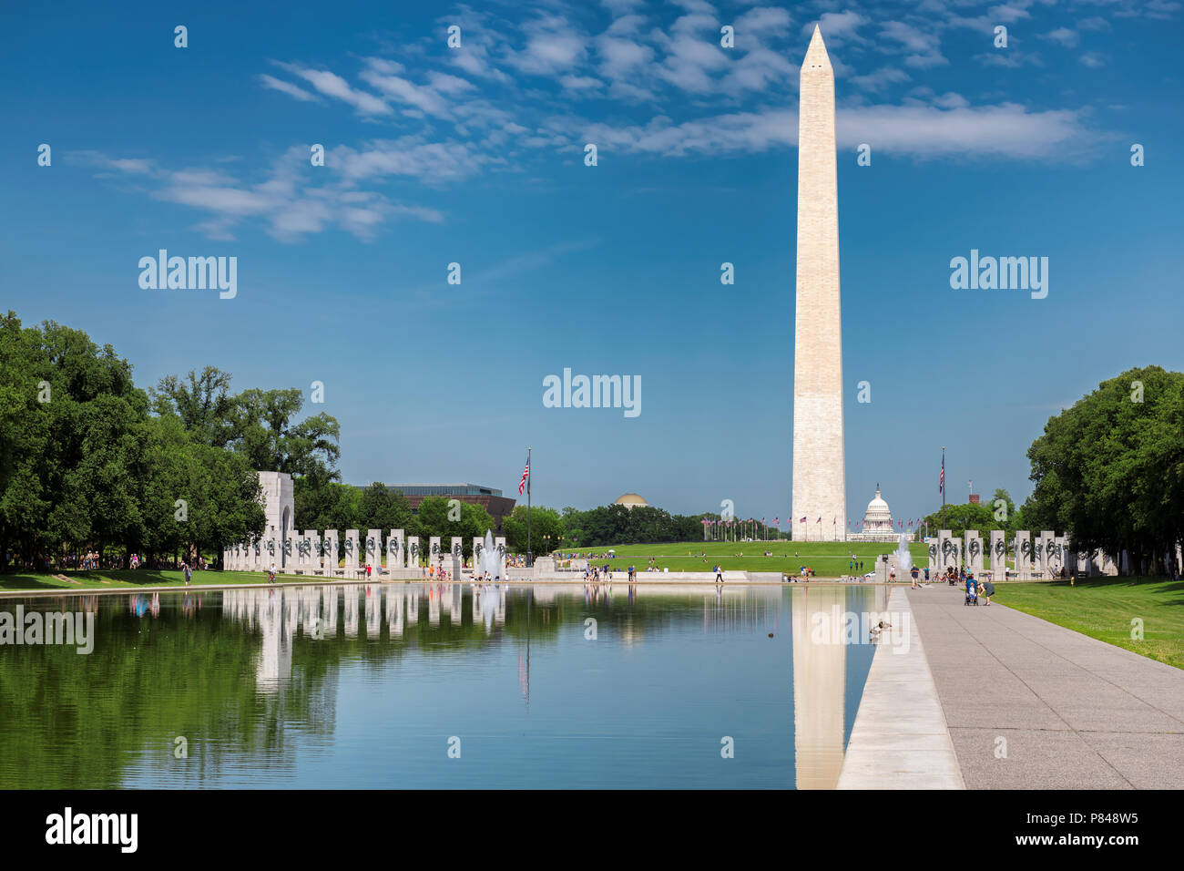 Orizzonte cittadino di Washington DC Foto Stock